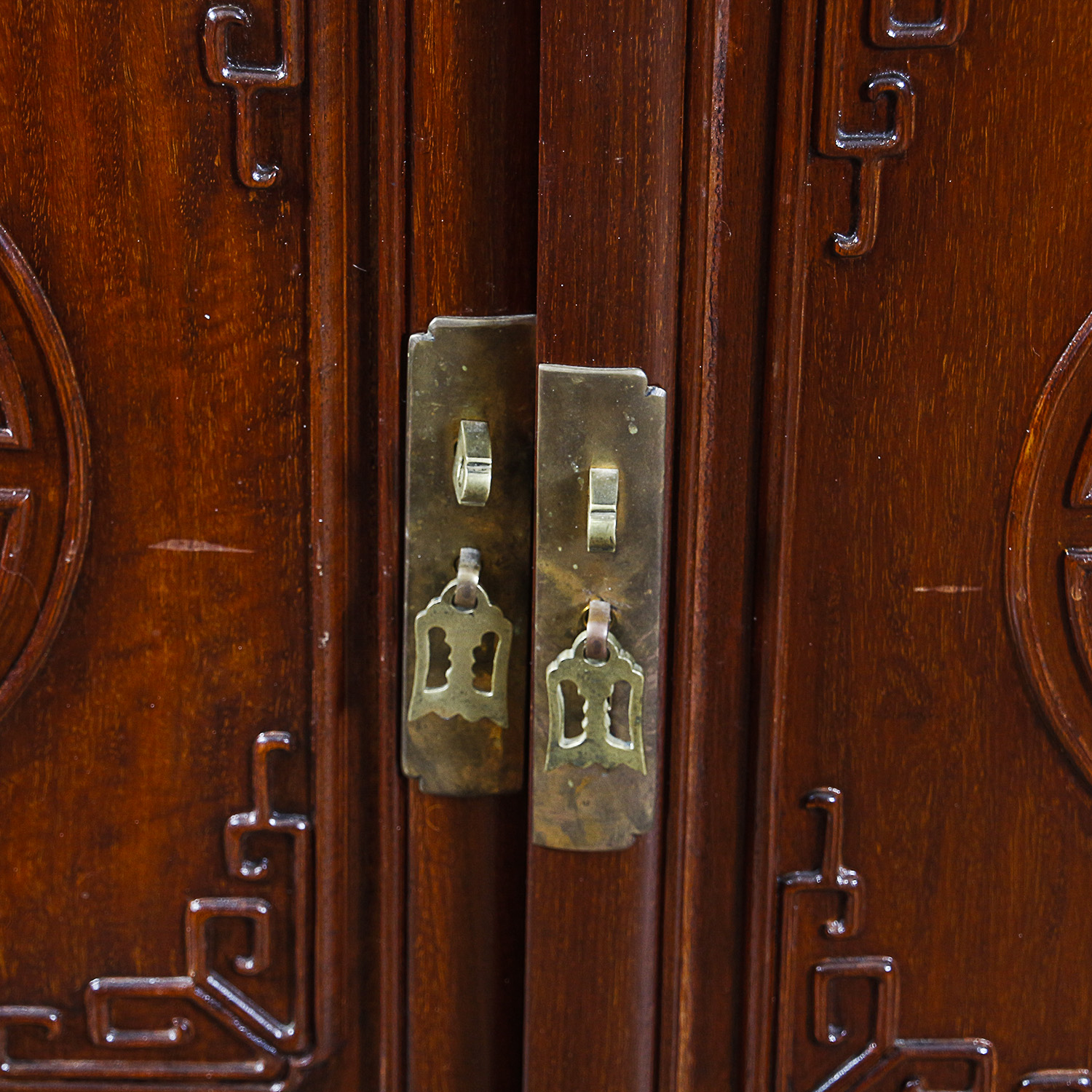 Vintage Chinese Inspired Carved Wood Sideboard
