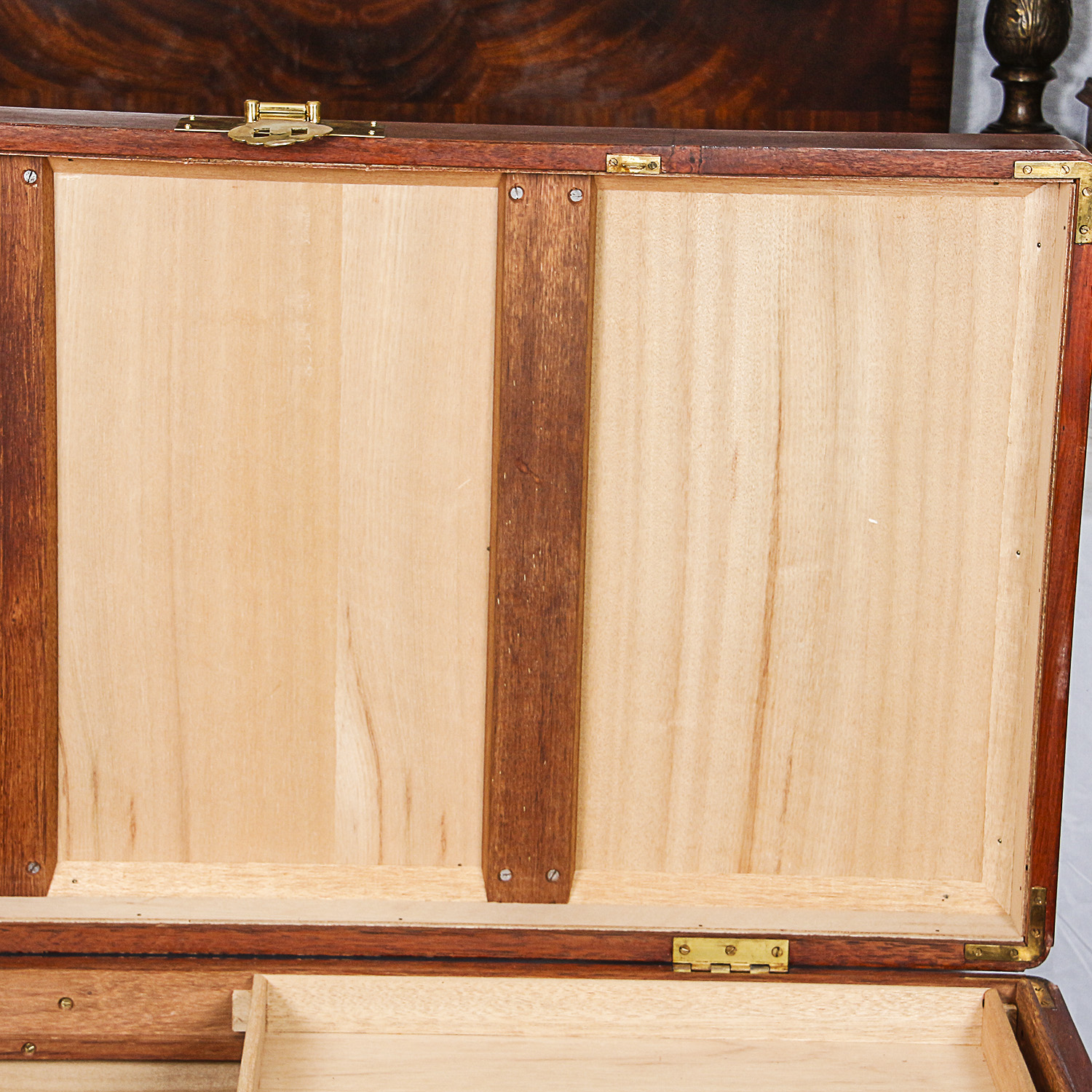 Chinese Inspired Carved Wood Storage Chest