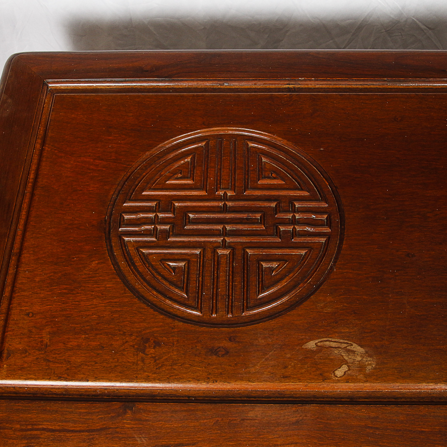 Chinese Inspired Carved Wood Storage Chest