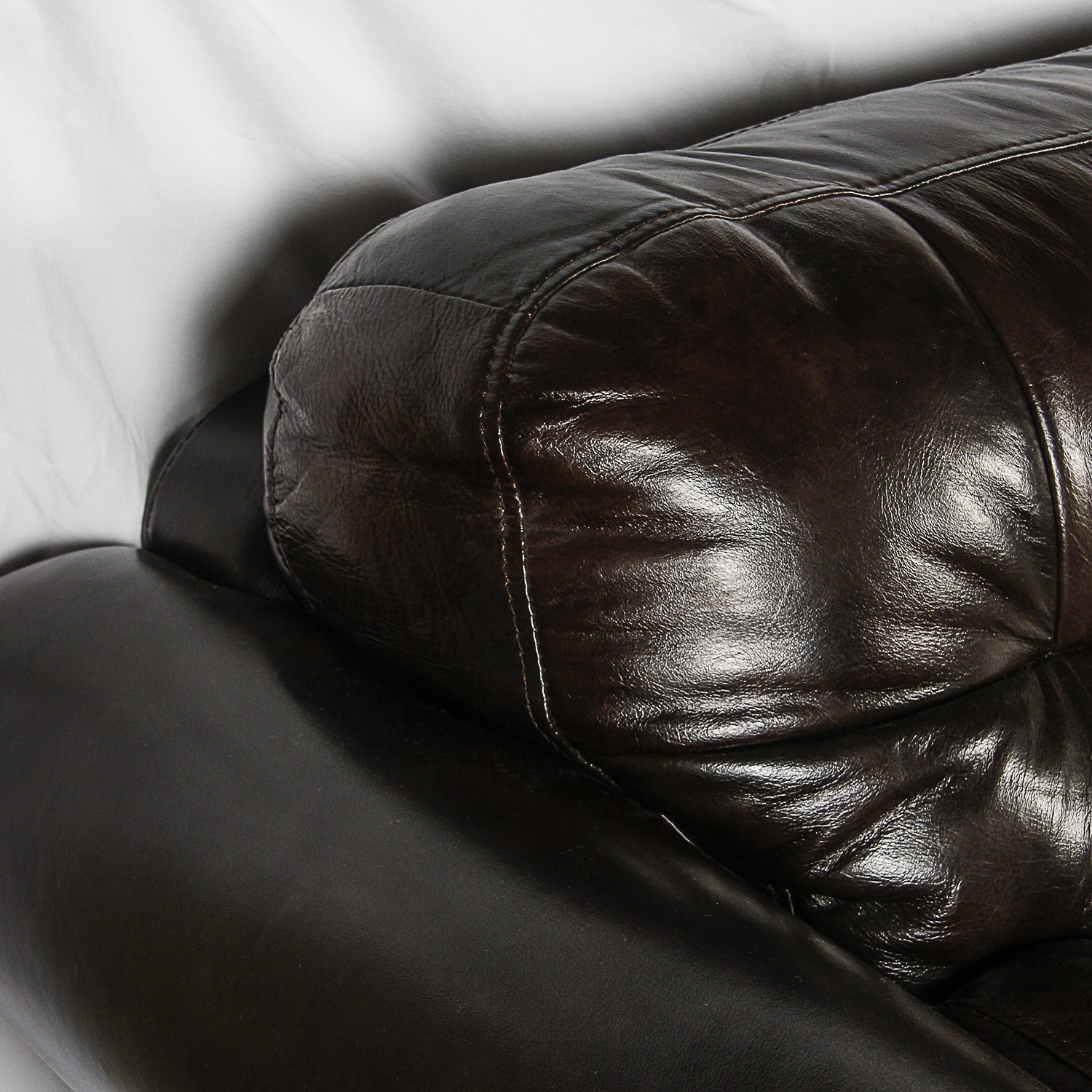 Chesterfield Style Brown Leather Sofa