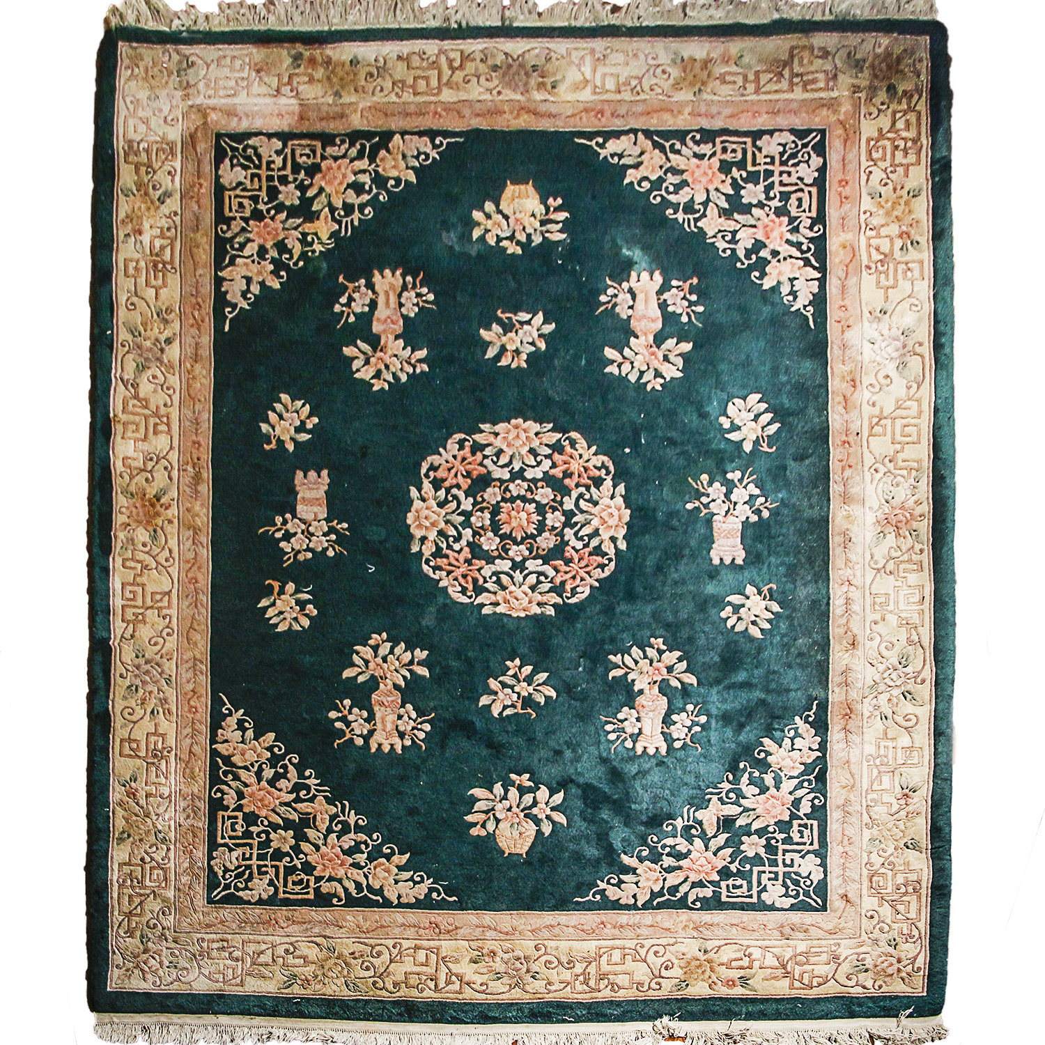 Hand-Knotted Chinese Carved Wool Room Sized Rug