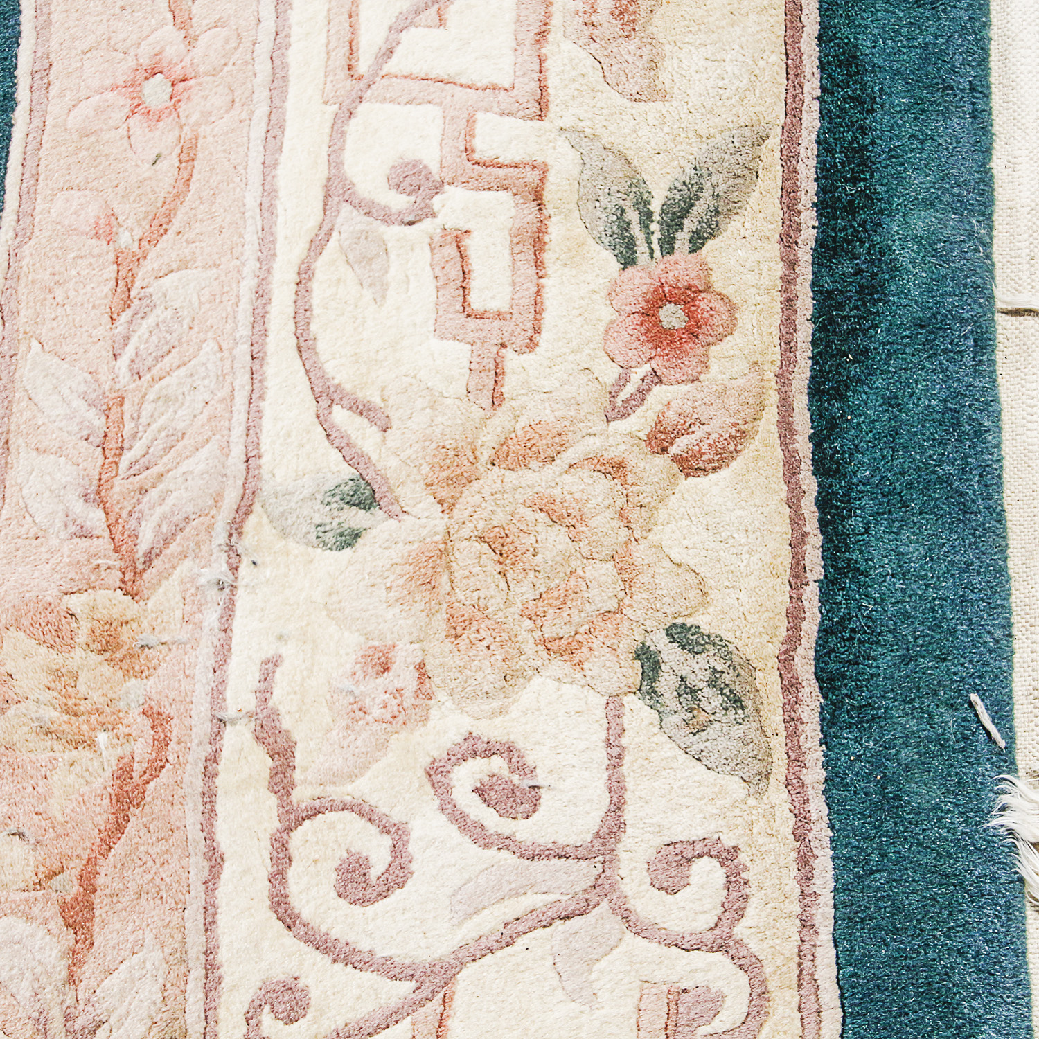 Hand-Knotted Chinese Carved Wool Room Sized Rug