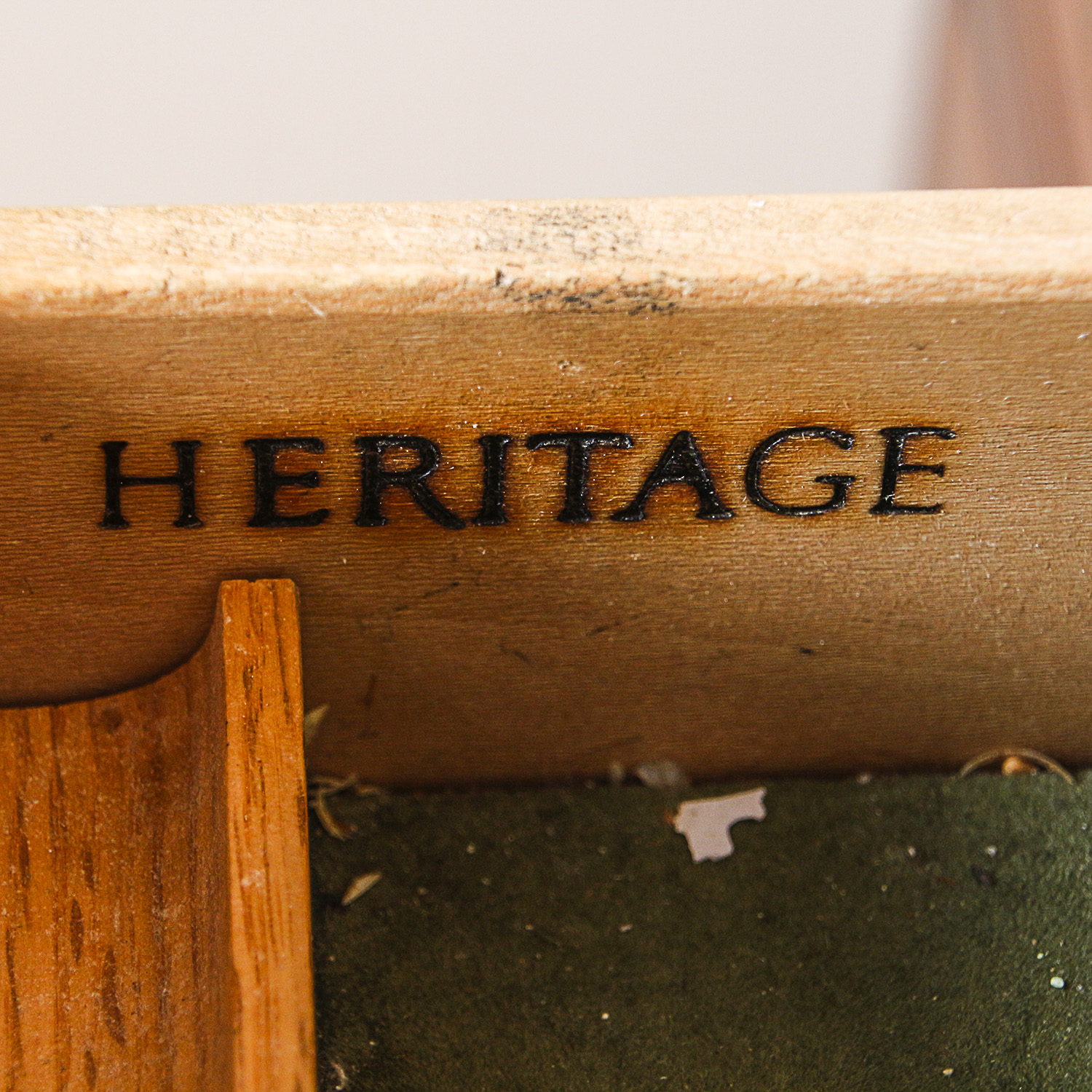 Vintage Campaign Style Kneehole Desk by Heritage with Oak Shelving Unit