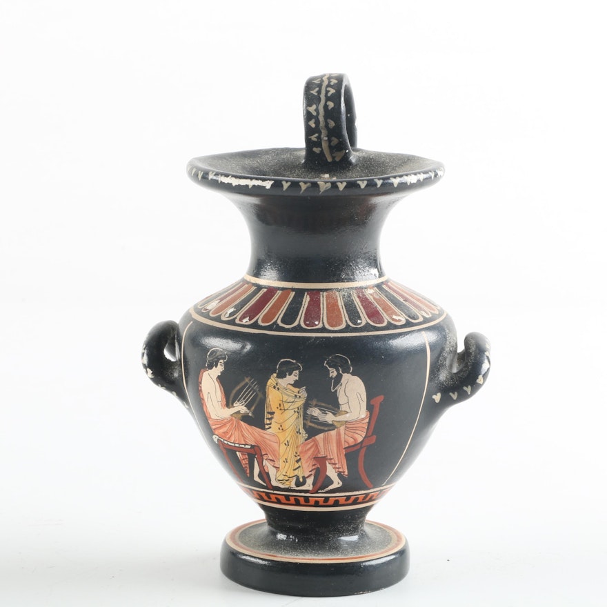 Signed Hand-Painted Diminutive Greek Ceramic Vase