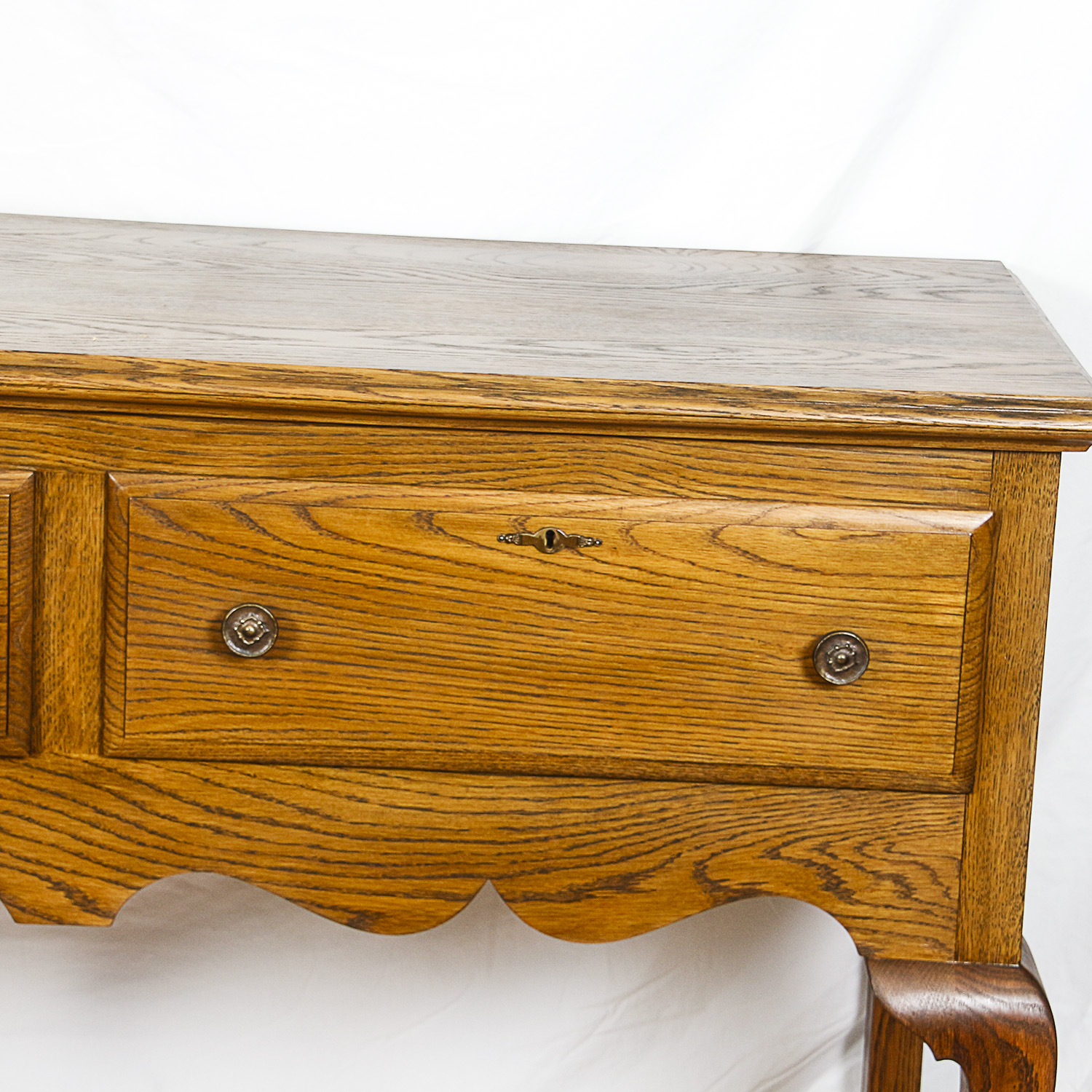 Queen Anne Style Custom Made Oak Console Table by Edsons Kerrcrafters Inc.