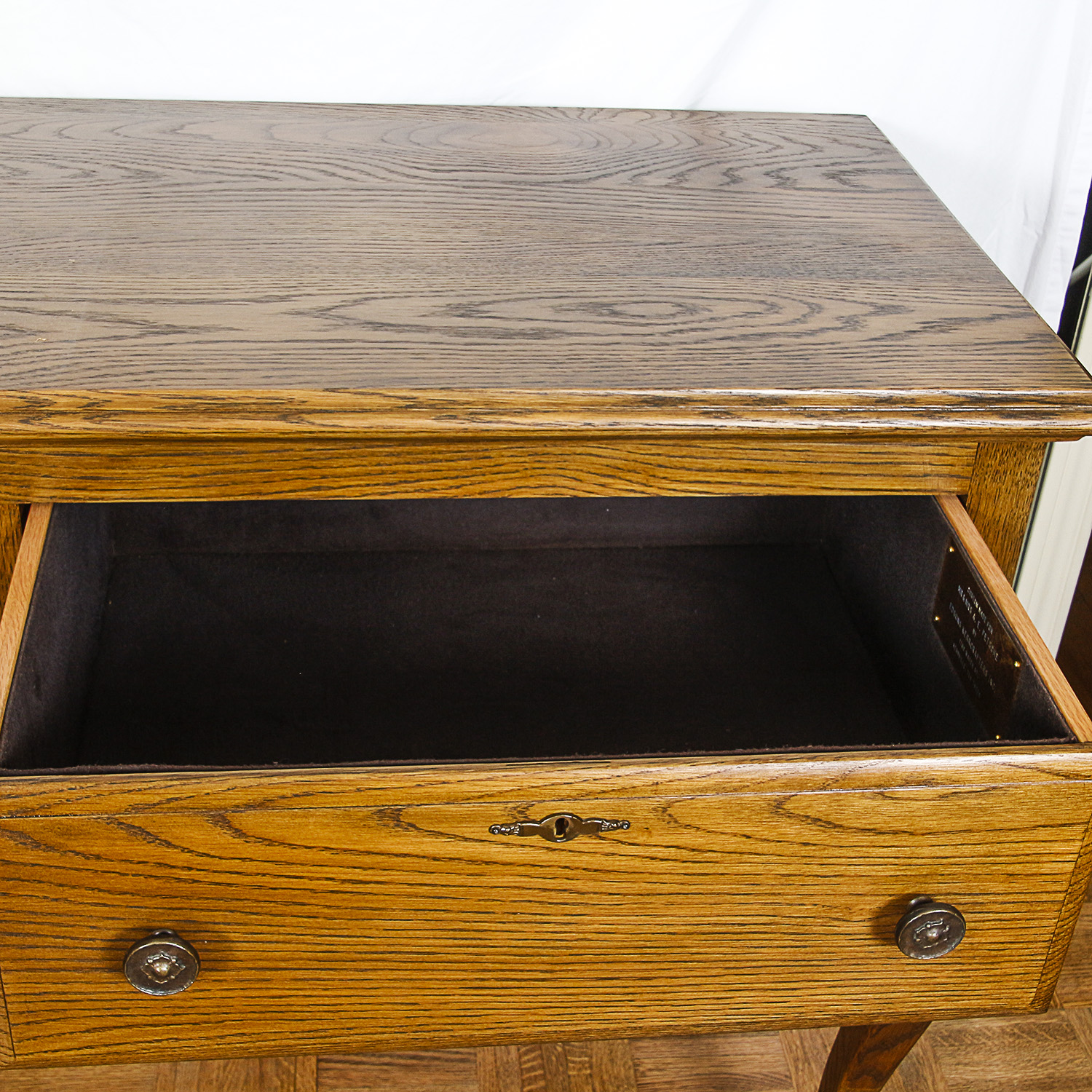 Queen Anne Style Custom Made Oak Console Table by Edsons Kerrcrafters Inc.