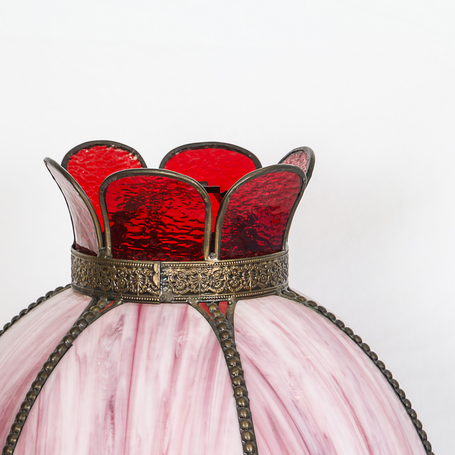 Vintage Tulip Shaped Slag Glass Lampshades