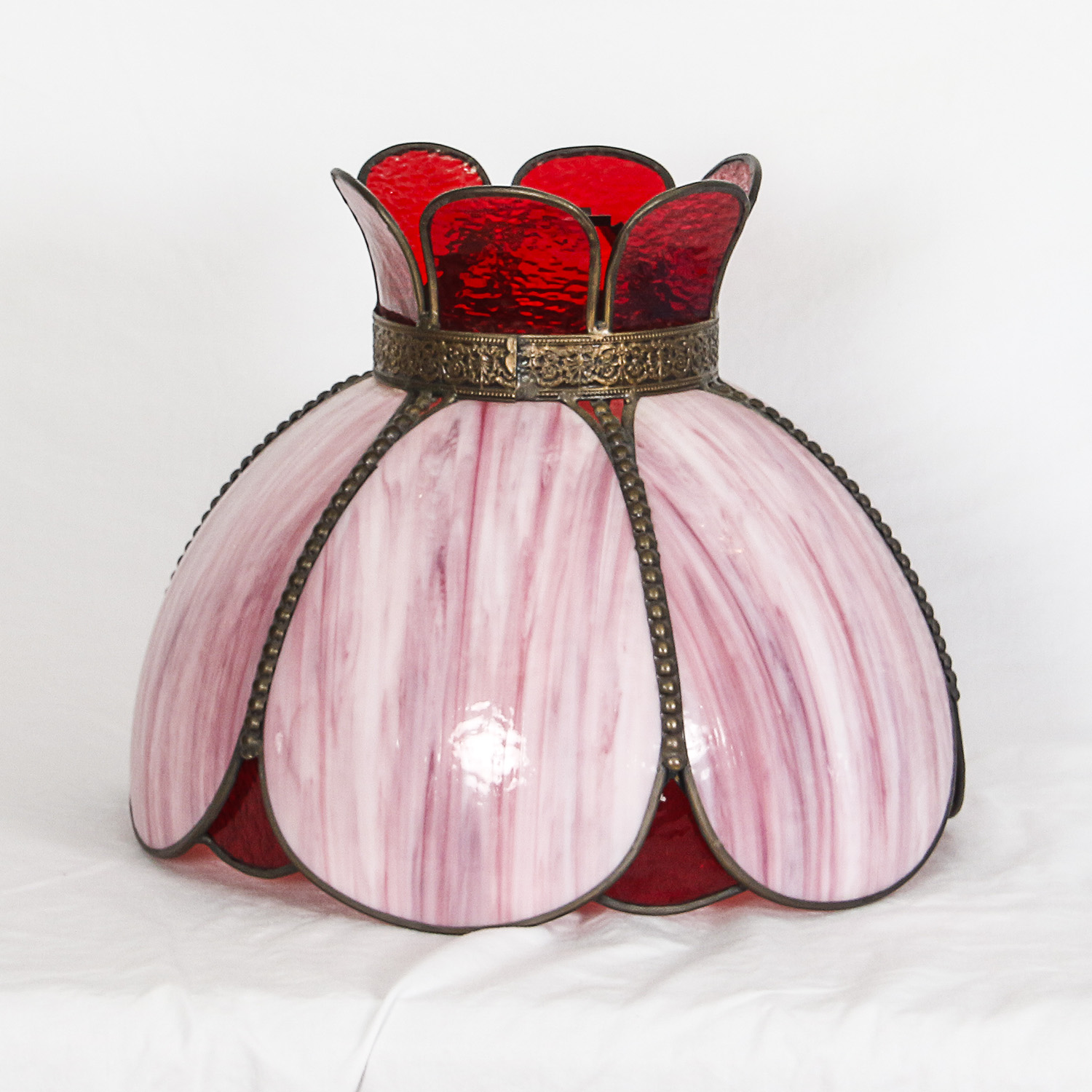 Vintage Tulip Shaped Slag Glass Lampshades