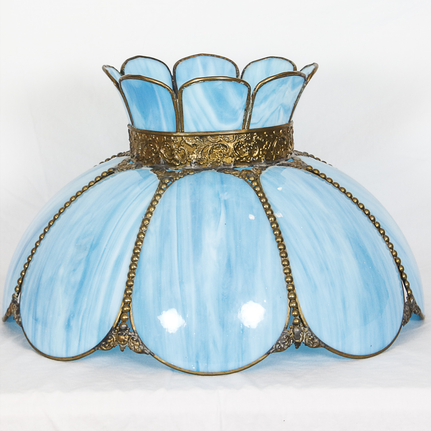 Vintage Tulip Shaped Slag Glass Lampshades