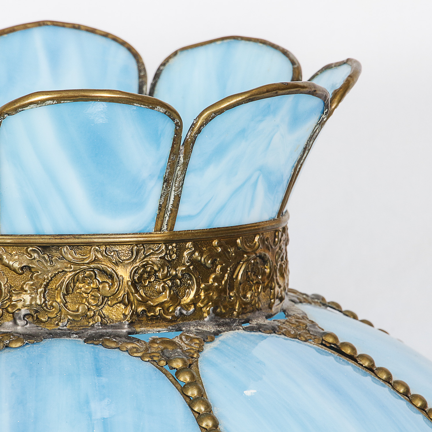 Vintage Tulip Shaped Slag Glass Lampshades