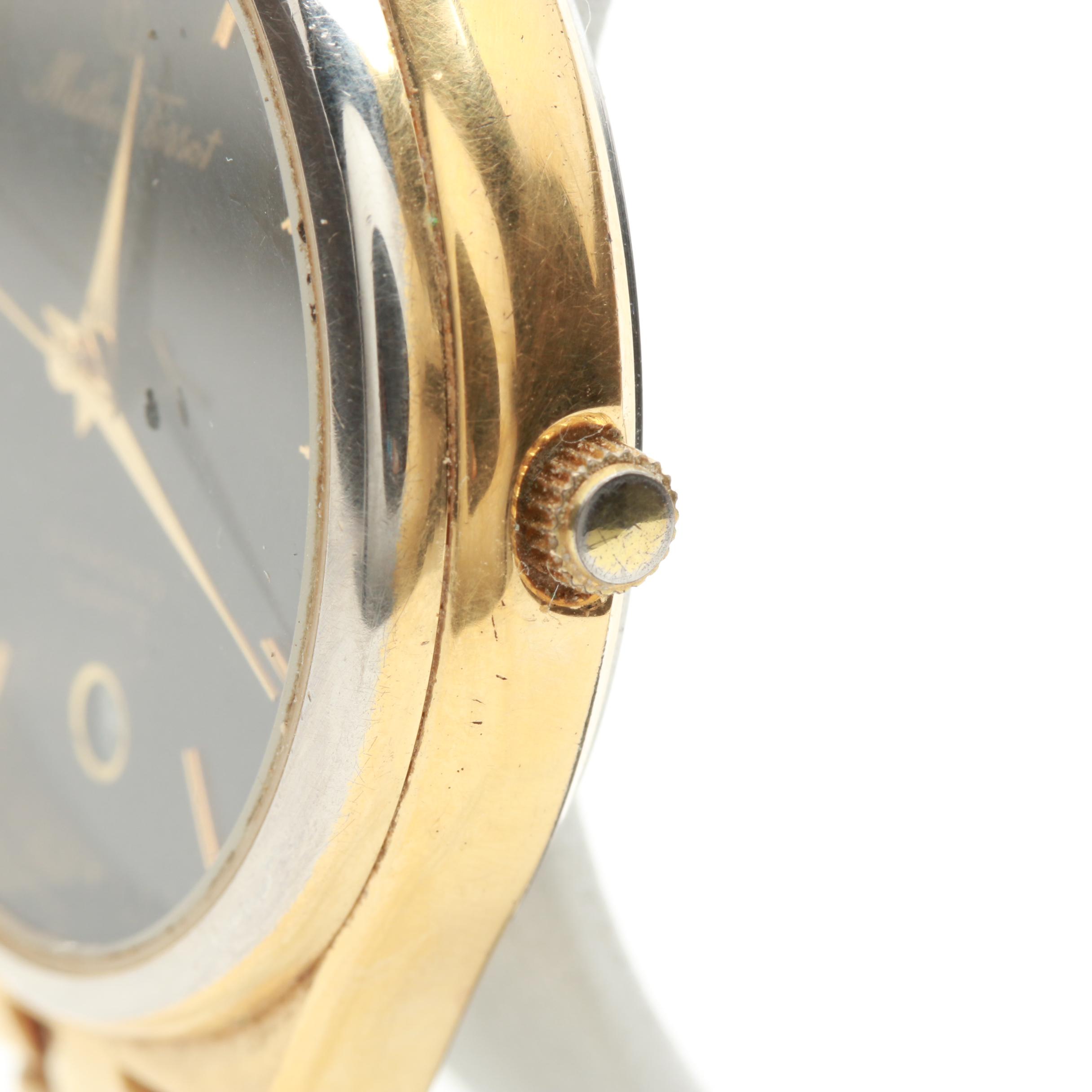 Mathey Tissot Gold Tone Diamond Watch