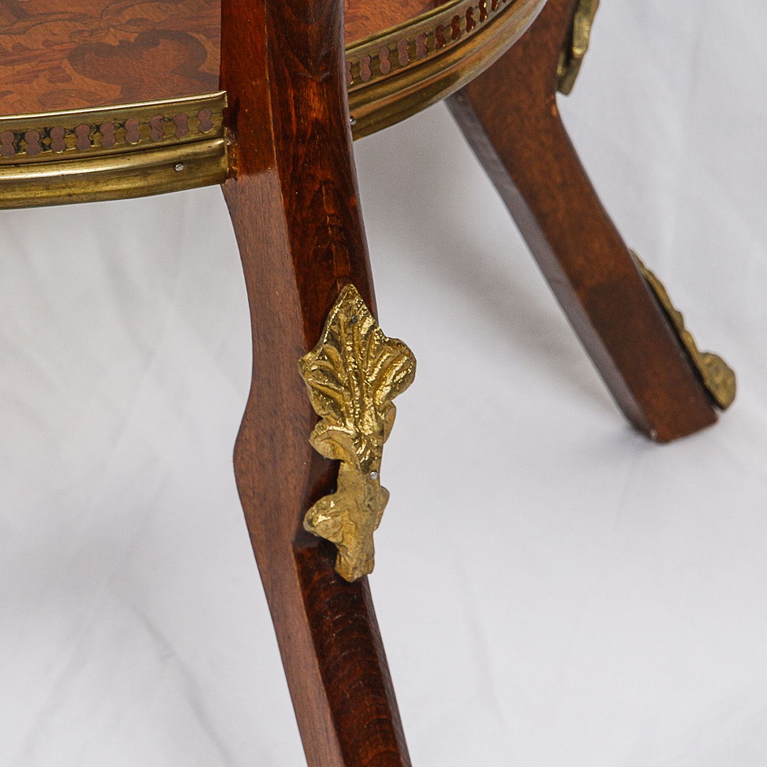 Vintage Louis XVI Style Accent Table with Parquetry Inlay