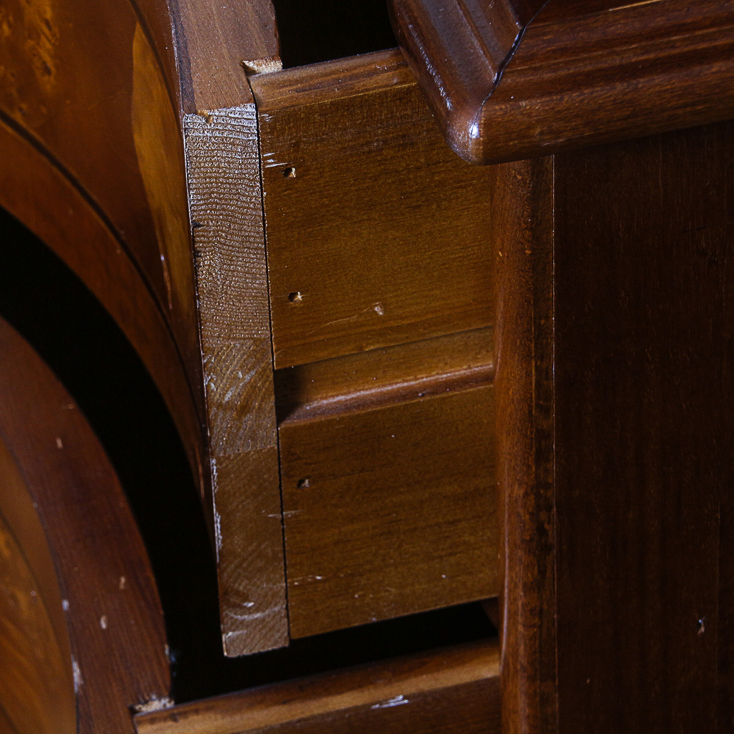 Vintage Burl Wood Secretary Cabinet