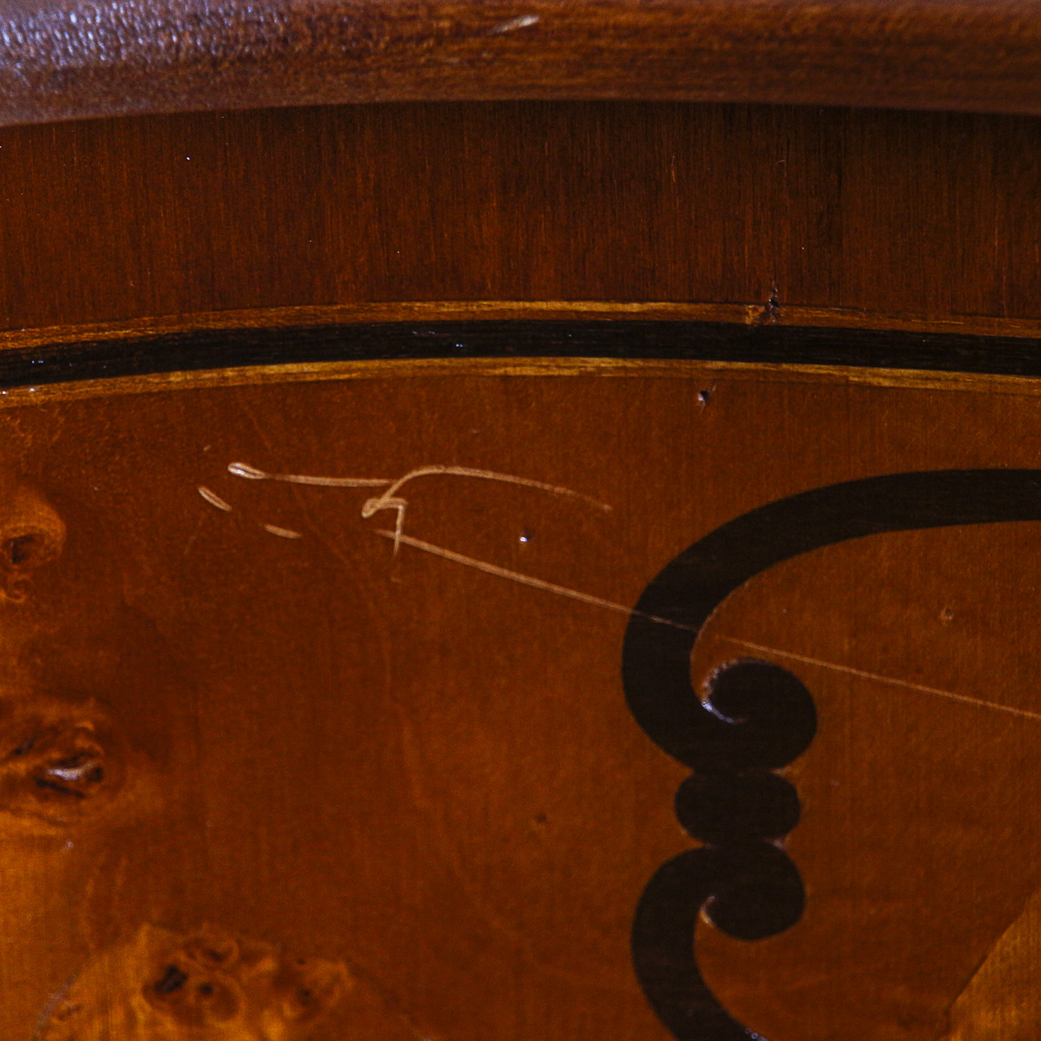 Vintage Burl Wood Secretary Cabinet