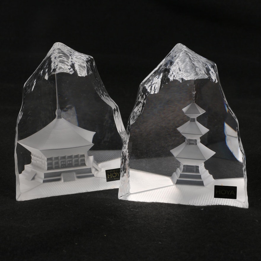 Hoya Crystal Pagoda Paperweights