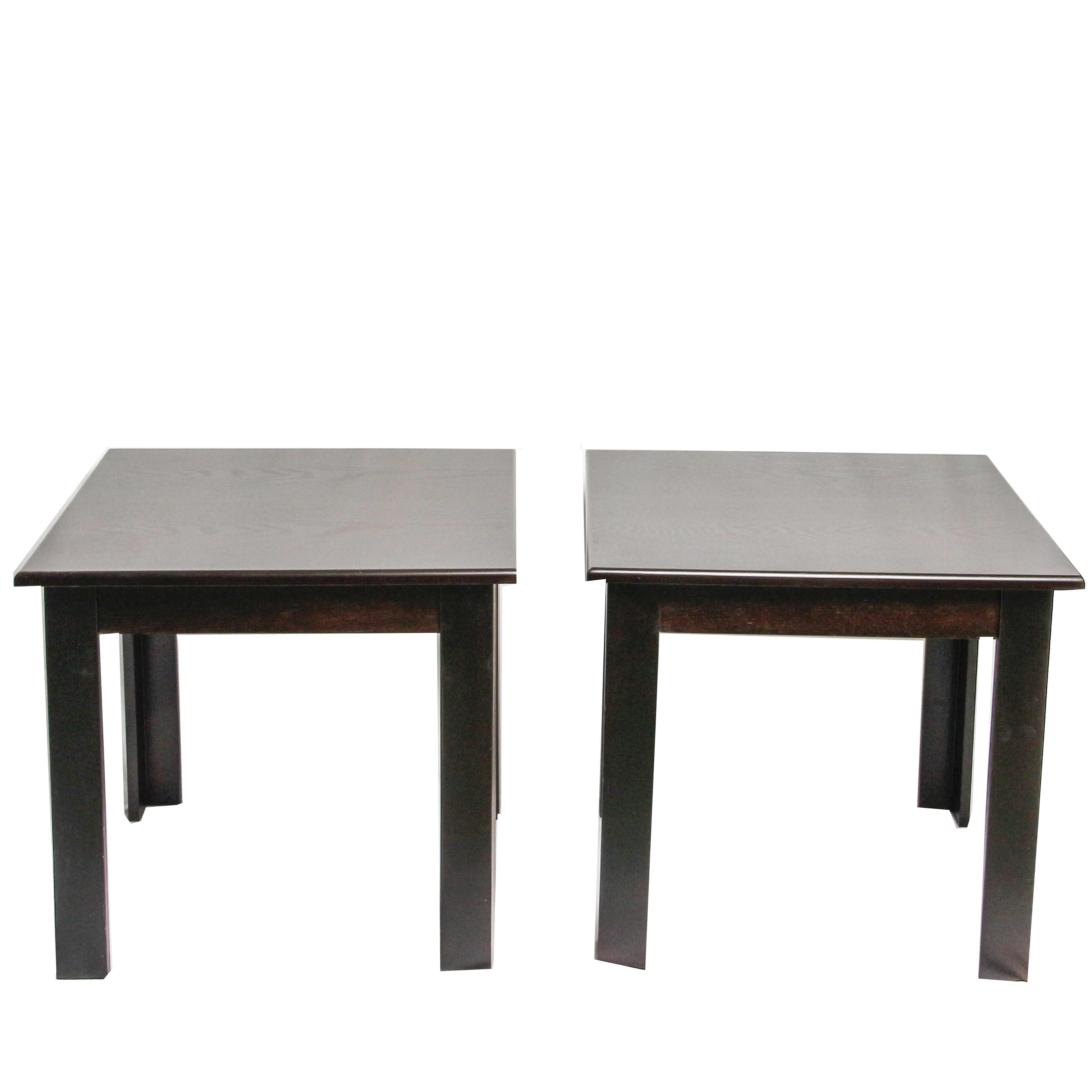 Contemporary Dark Stained End Tables