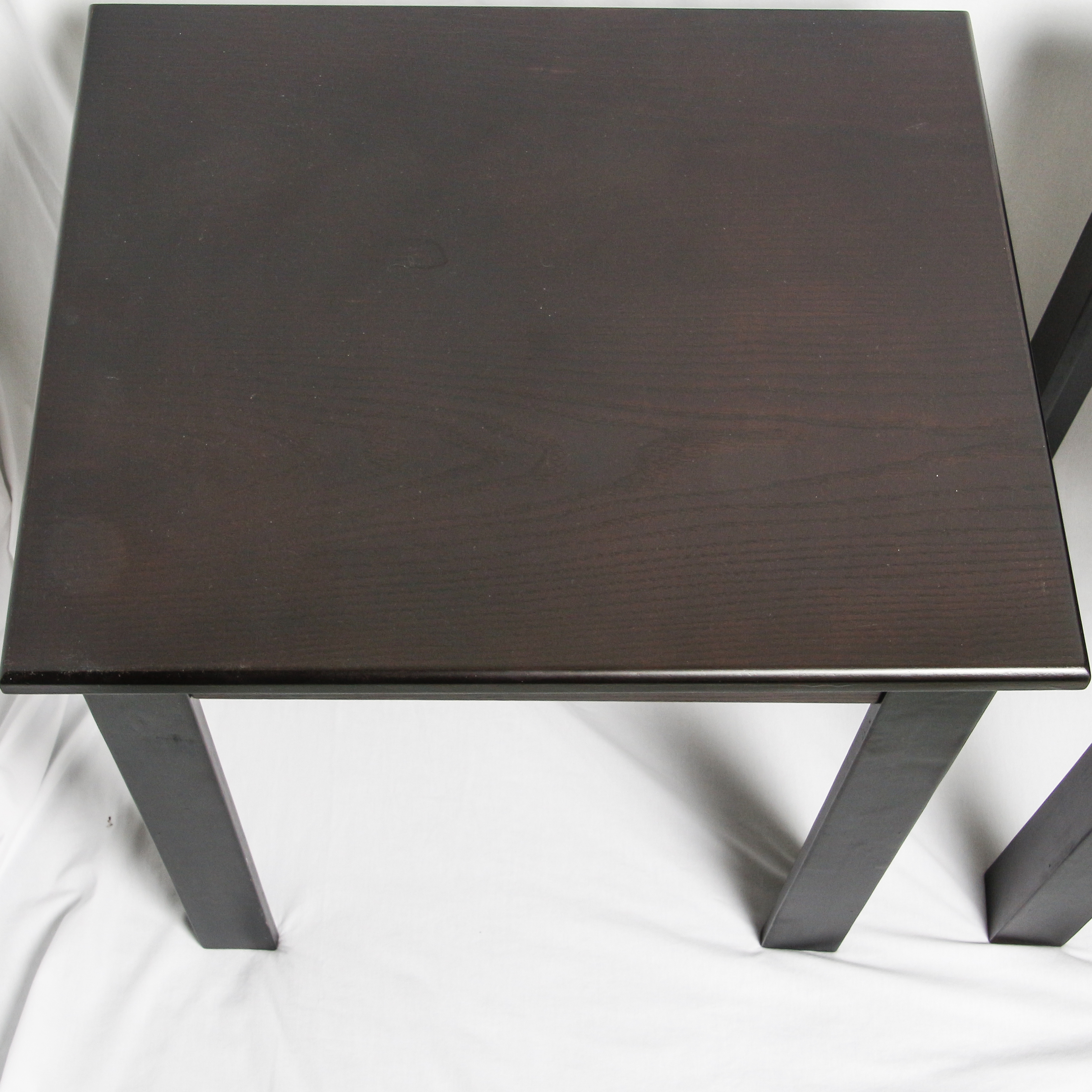 Contemporary Dark Stained End Tables