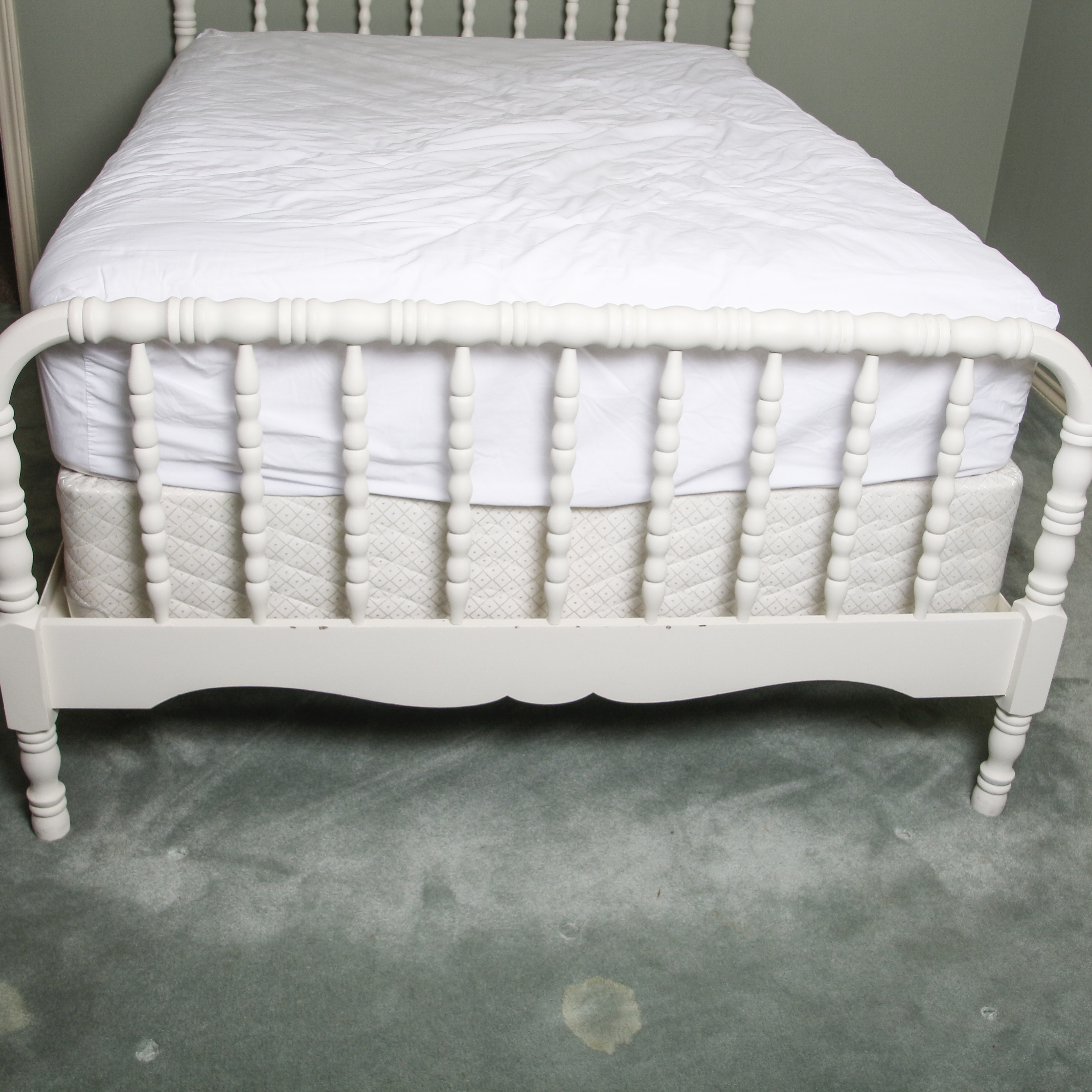 White Painted Jenny Lind Full Size Bed Frame