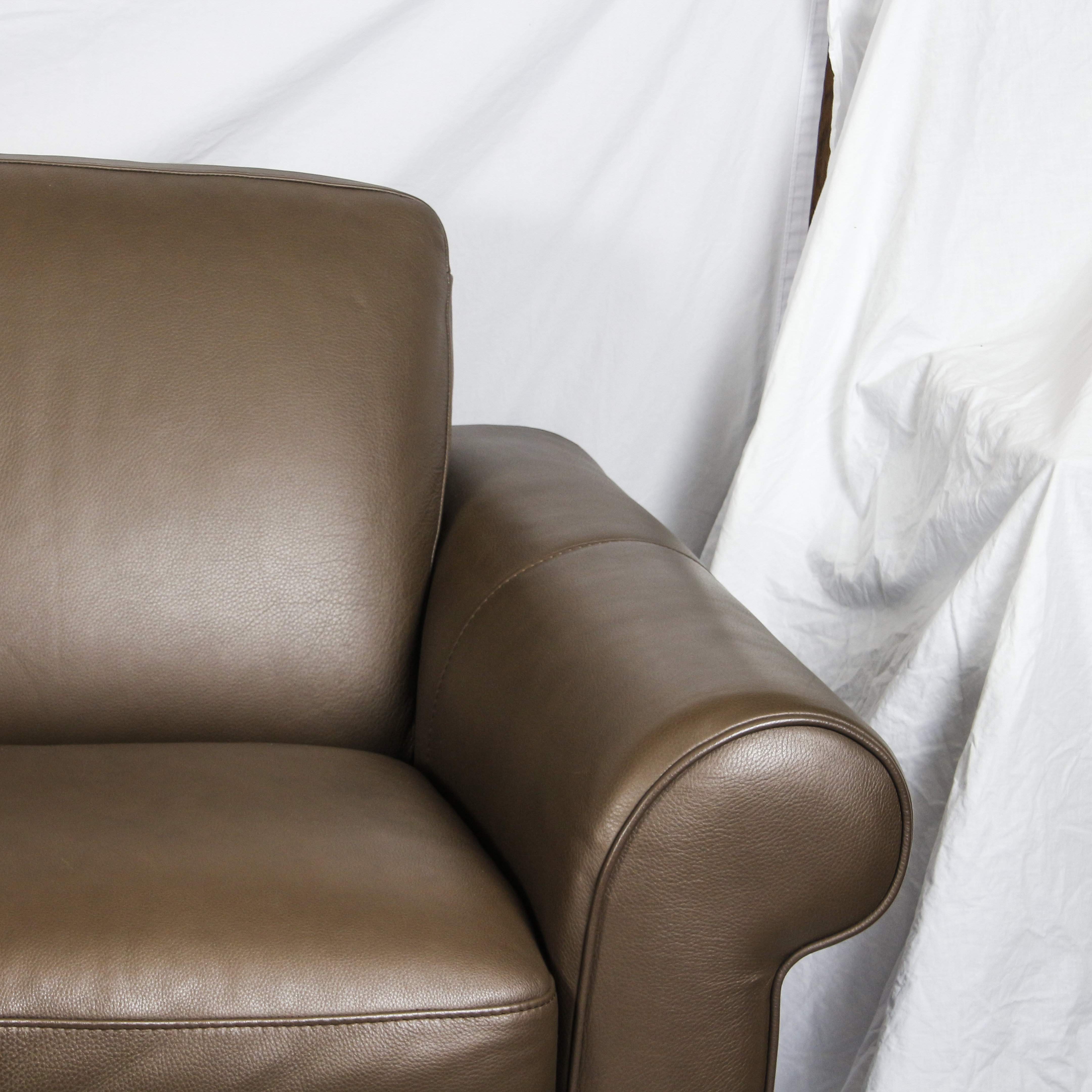 Brown Faux Leather Sofa