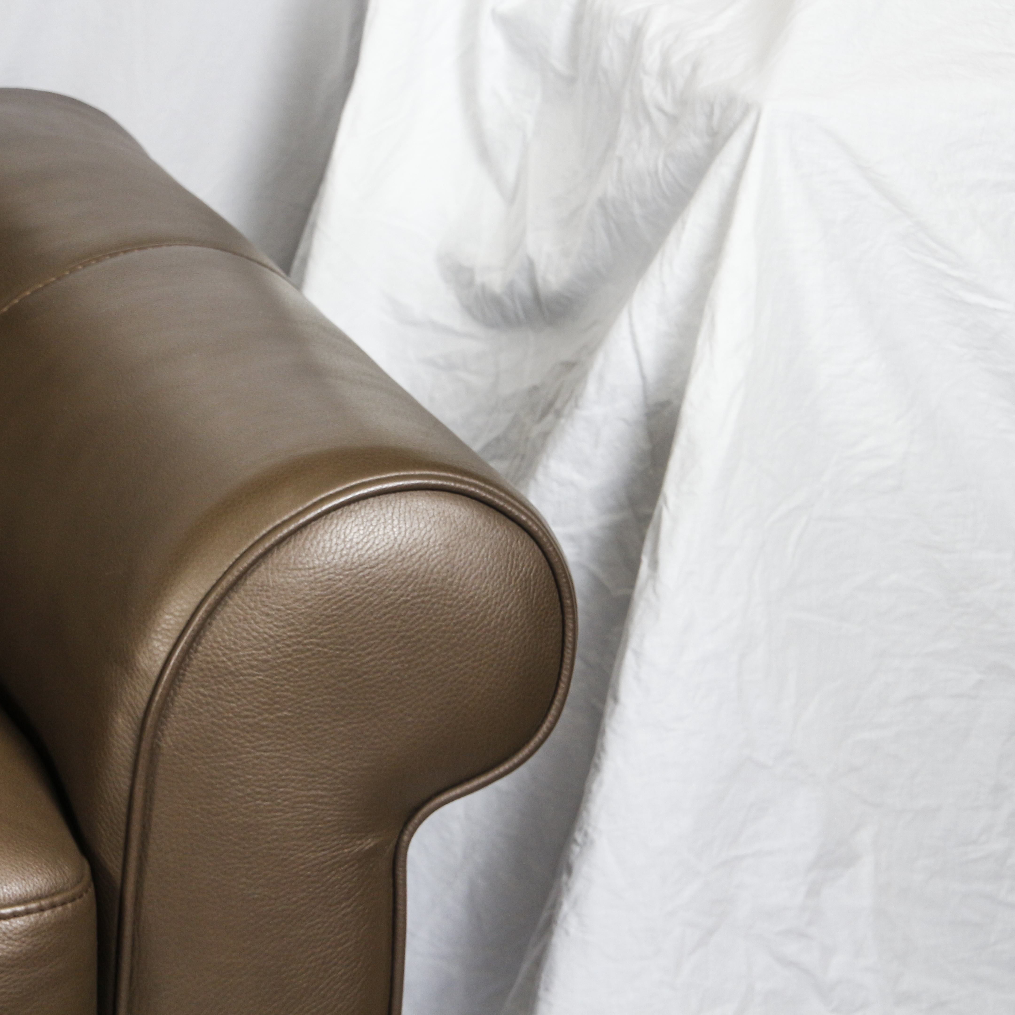 Brown Faux Leather Sofa