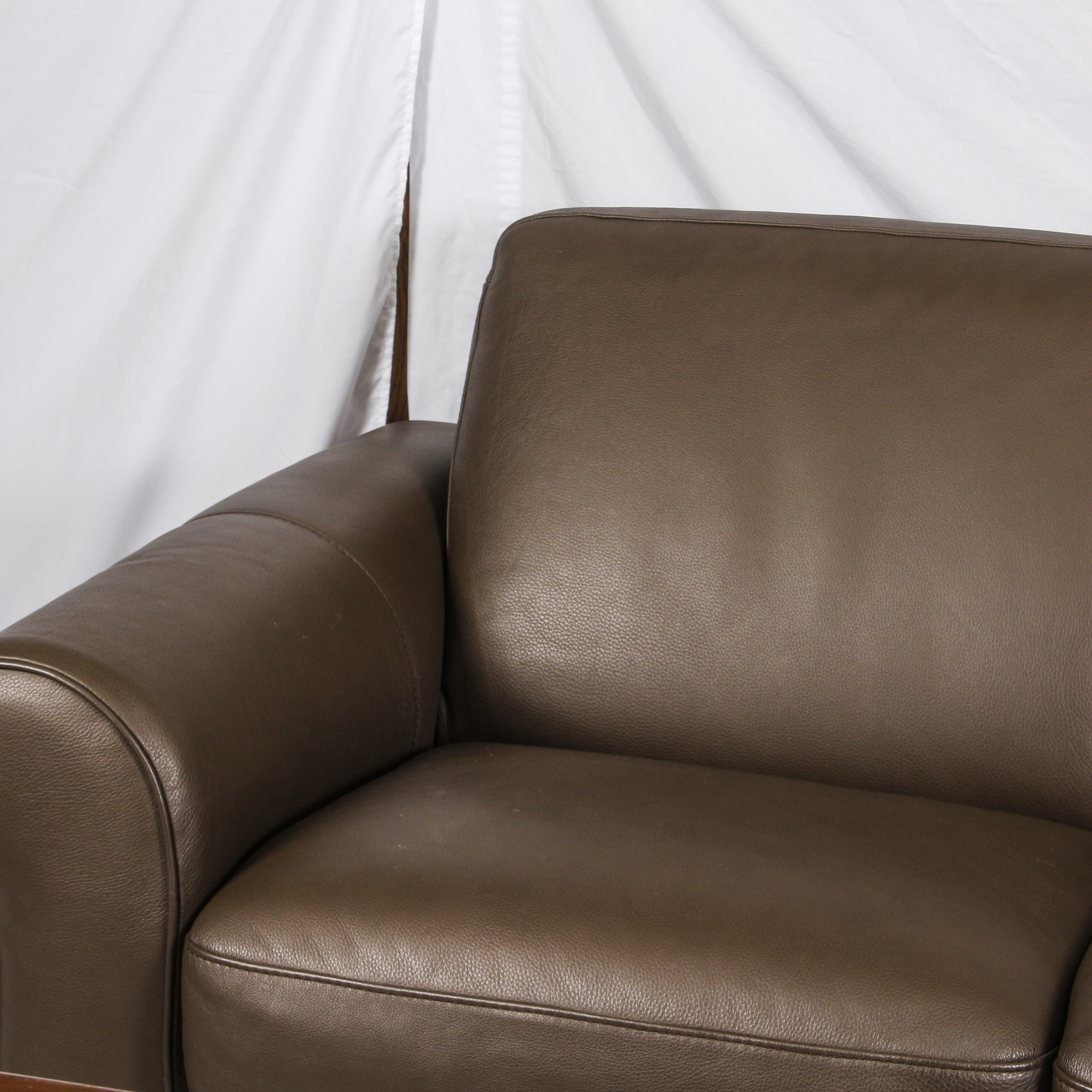 Brown Faux Leather Sofa