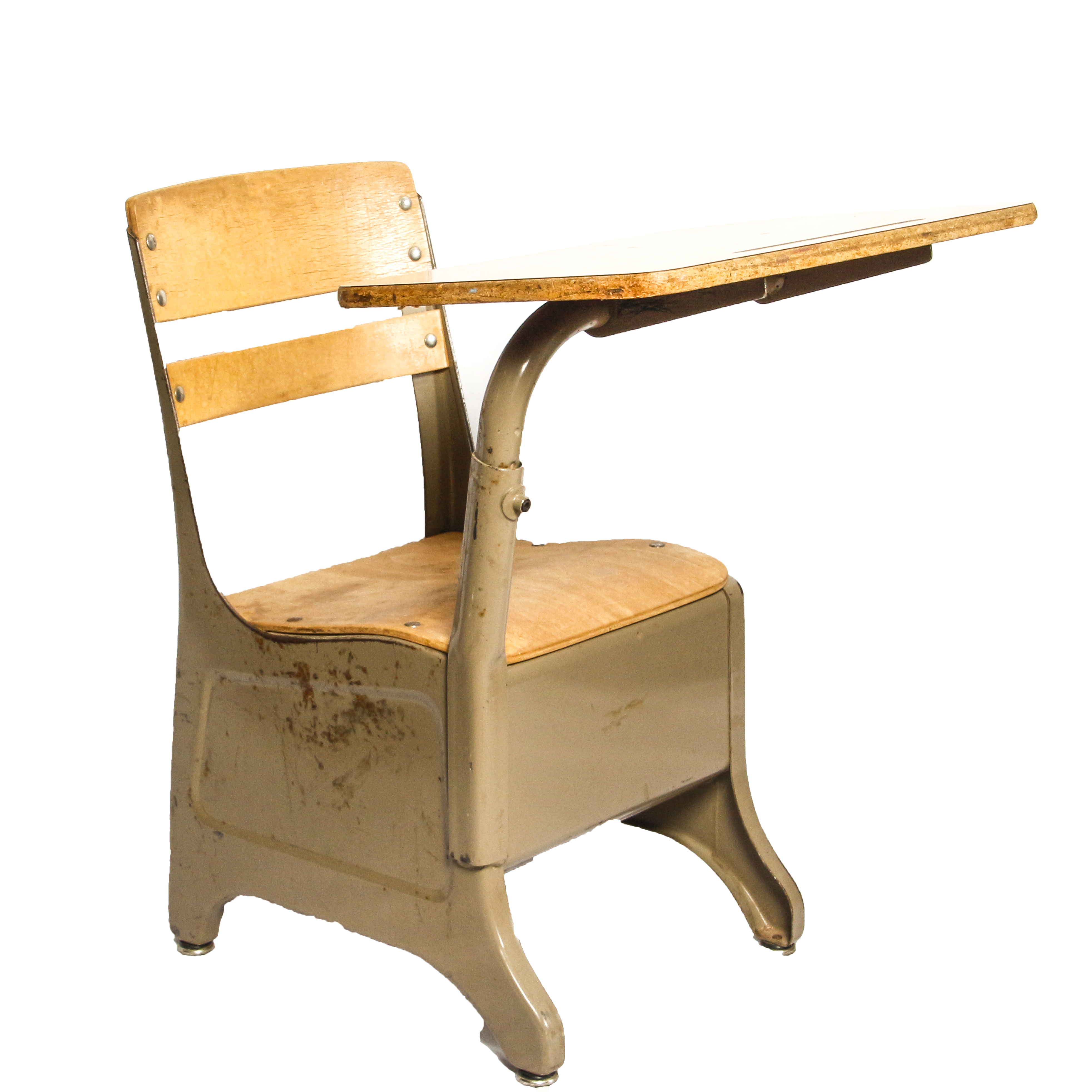 Vintage Wood and Metal Children's School Desk