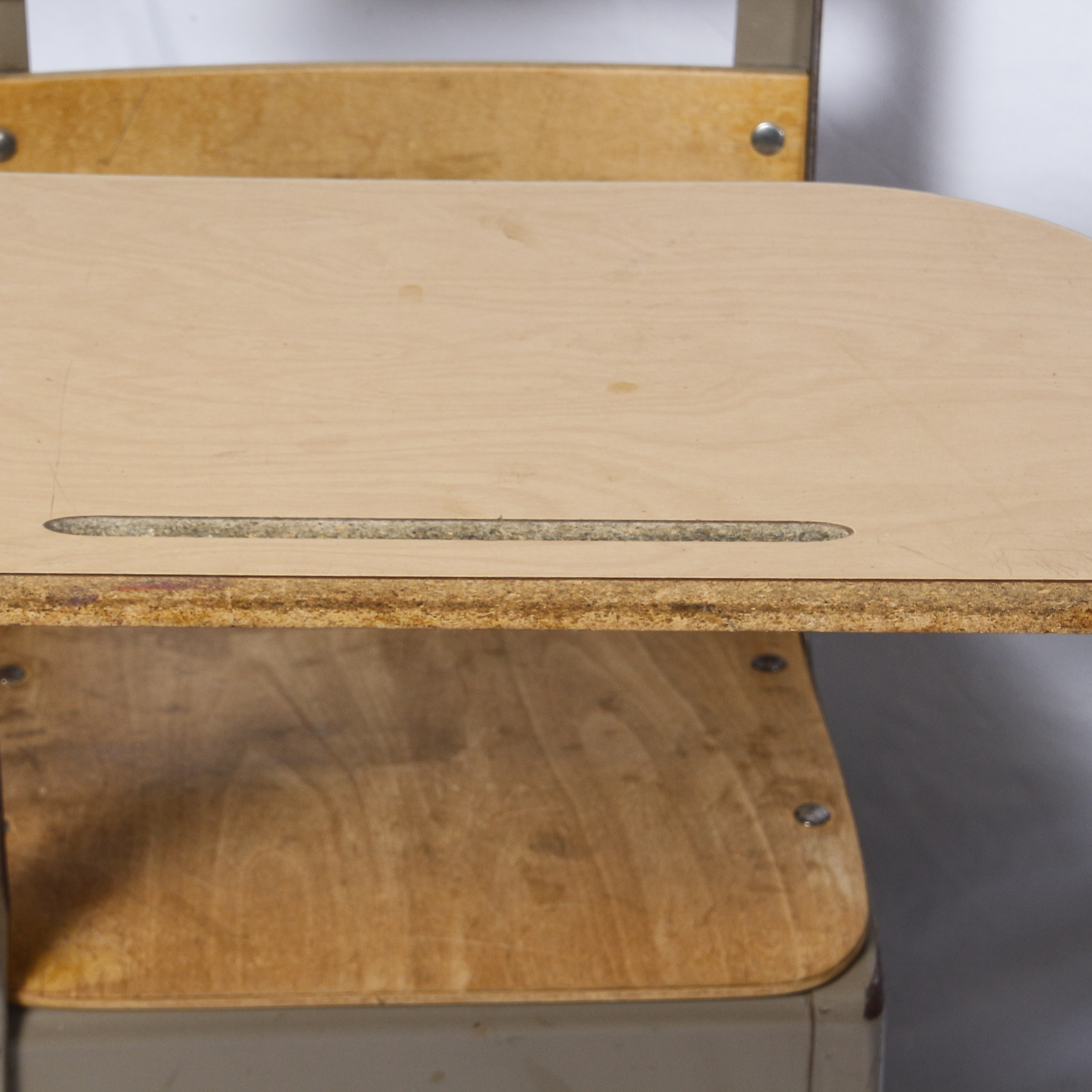 Vintage Wood and Metal Children's School Desk