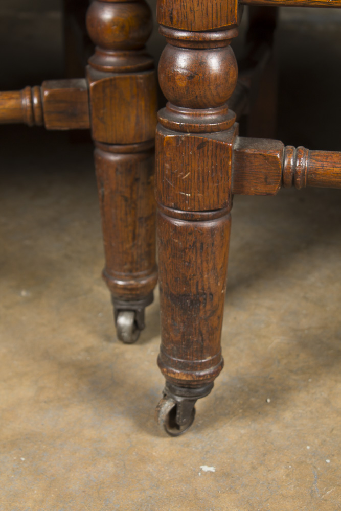 Antique Late Victorian Oak Upholstered Armchair