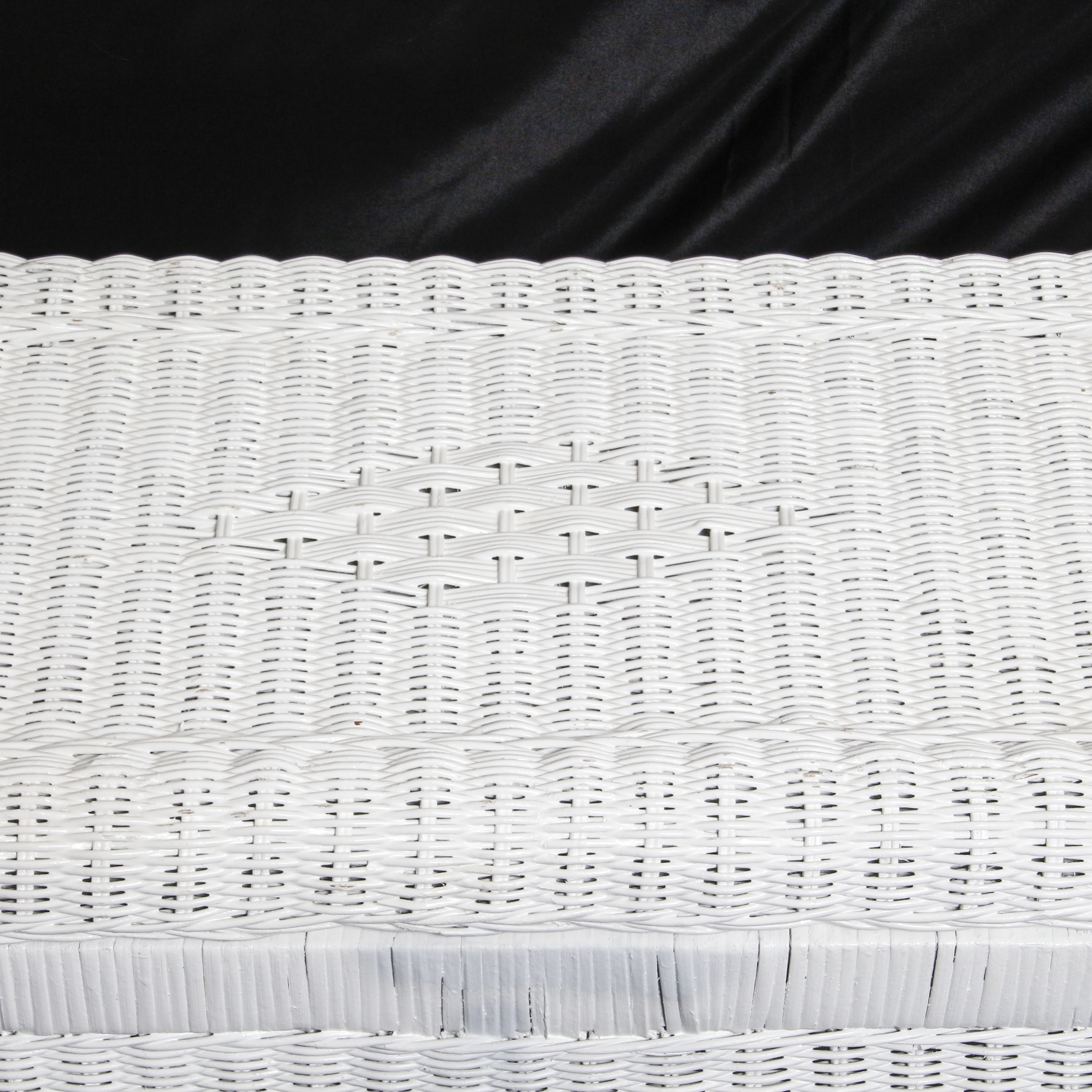 White Painted Wicker Weave Trunk
