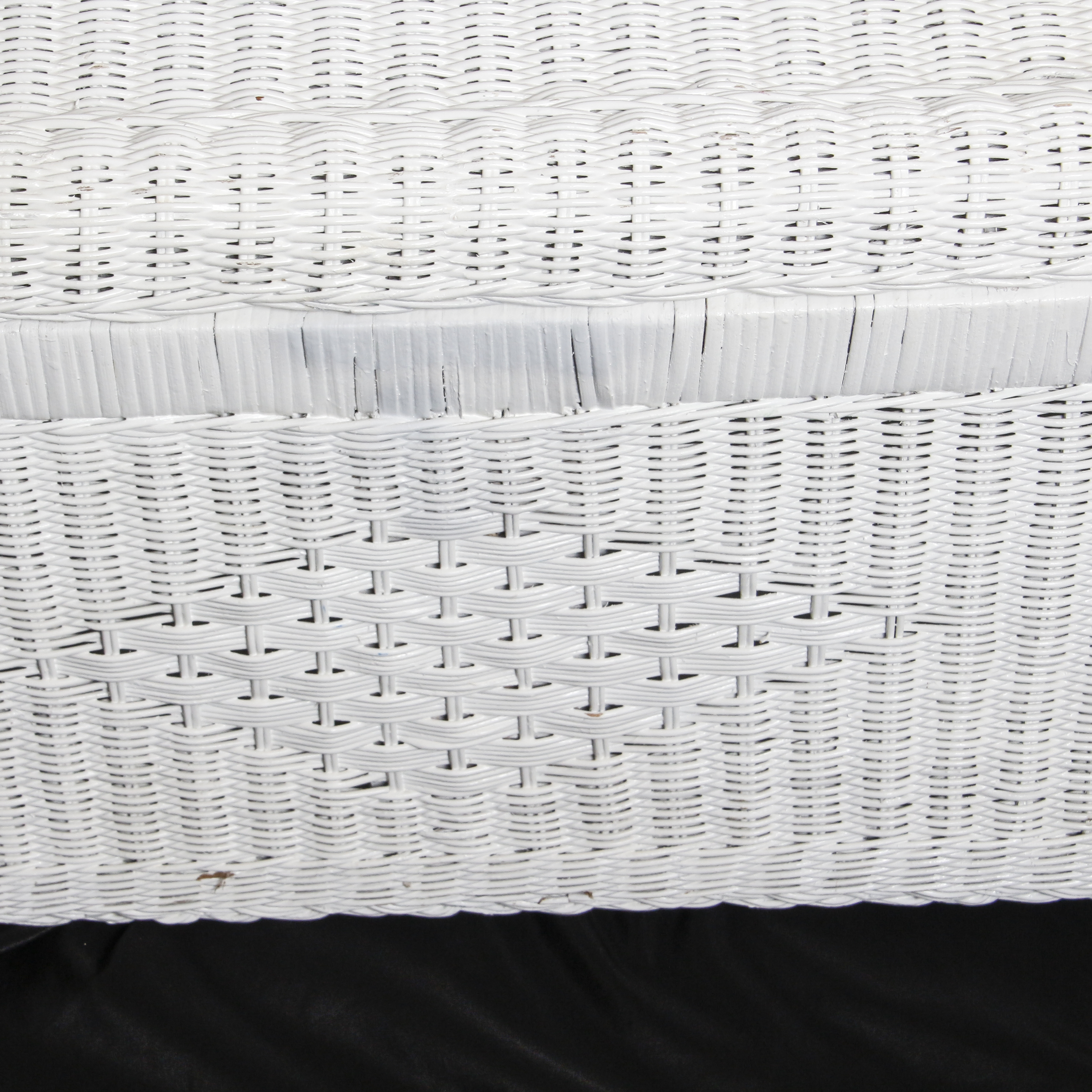 White Painted Wicker Weave Trunk