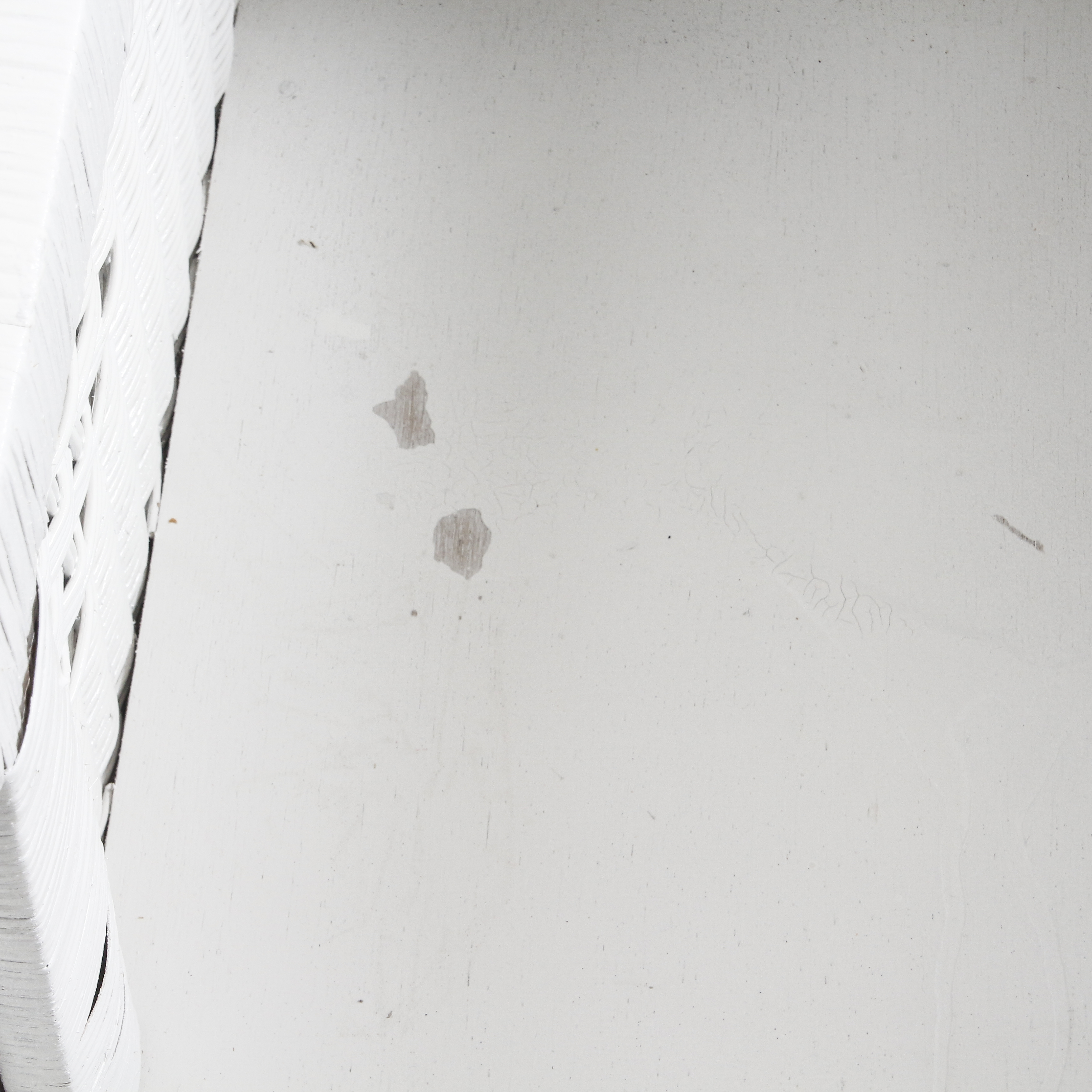 White Painted Wicker Weave Trunk