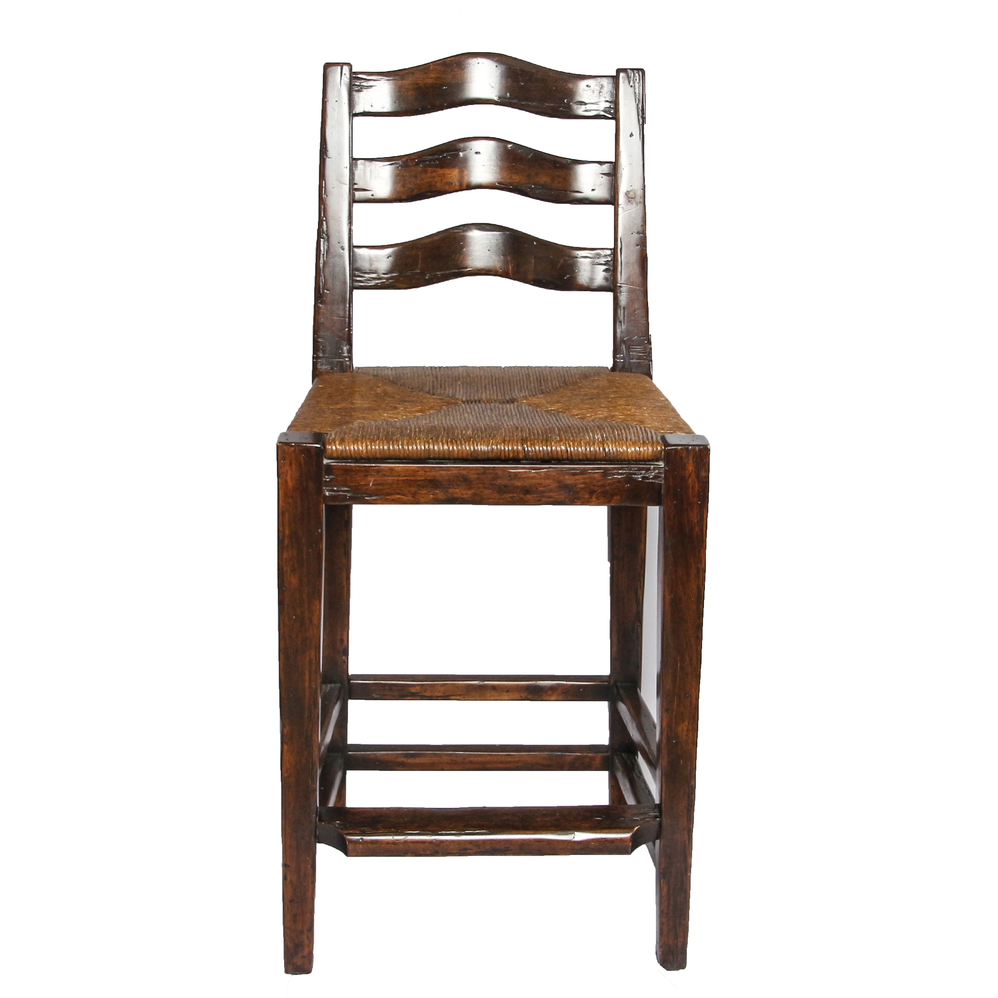 Ladder Back Barstools with Woven Seats