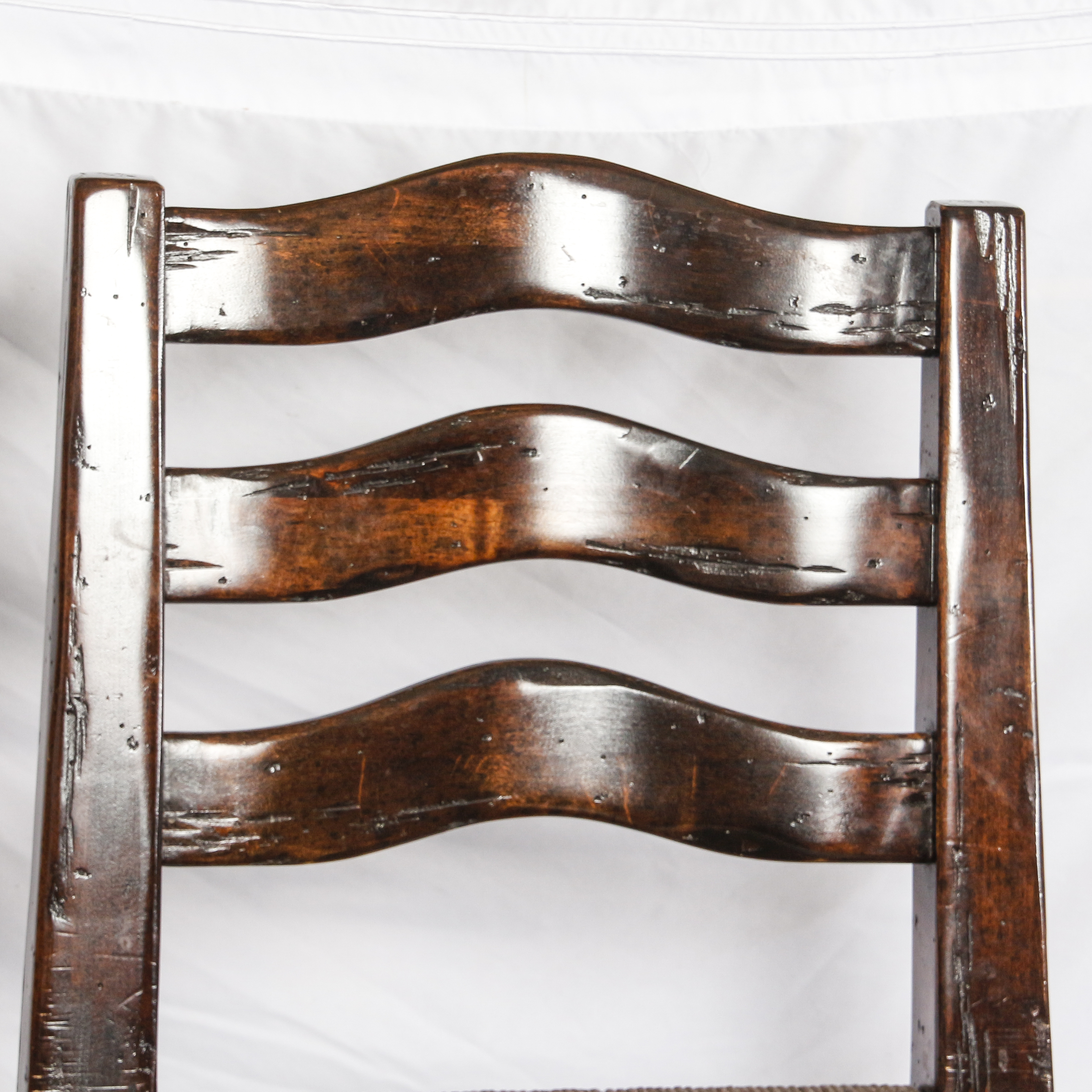 Ladder Back Barstools with Woven Seats