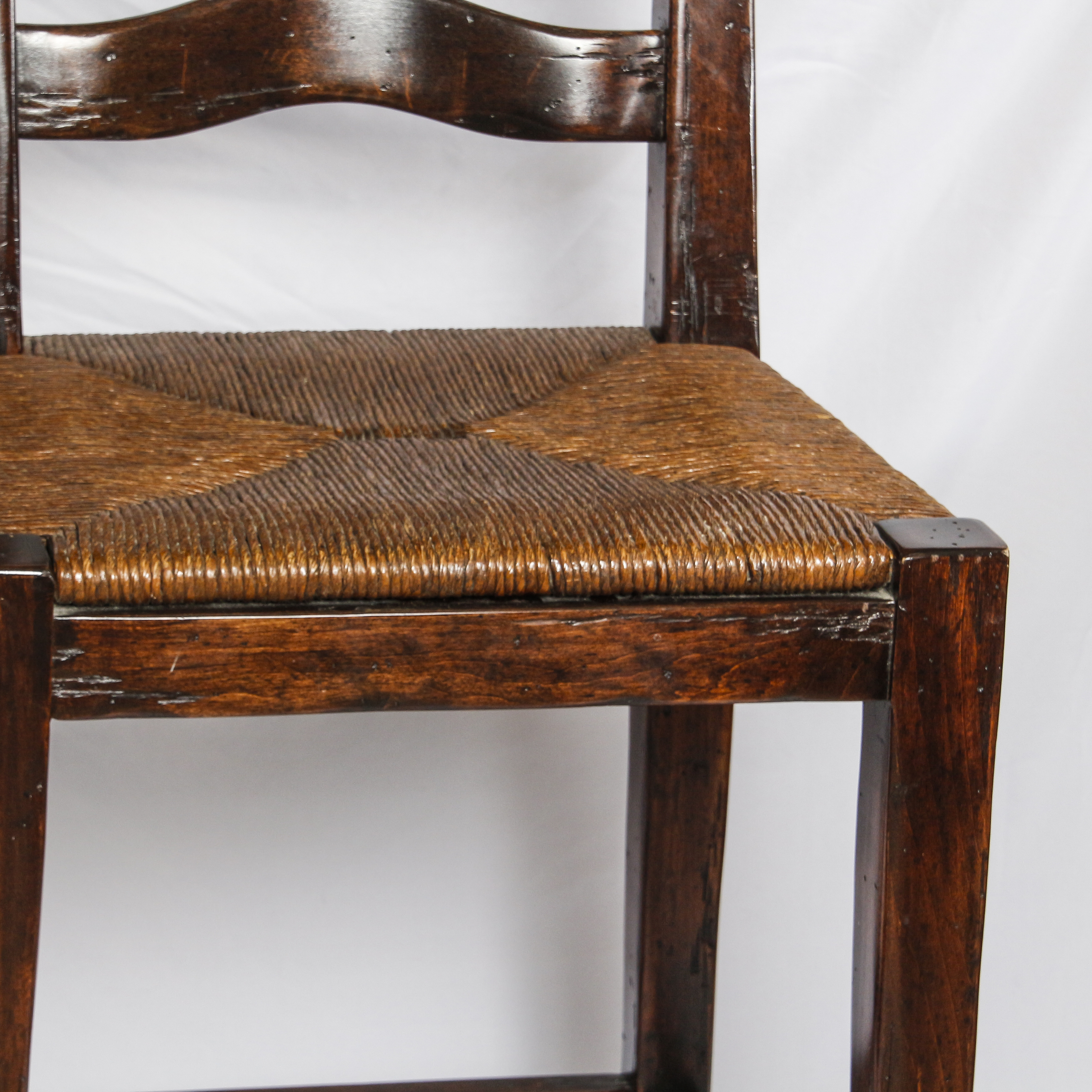 Ladder Back Barstools with Woven Seats