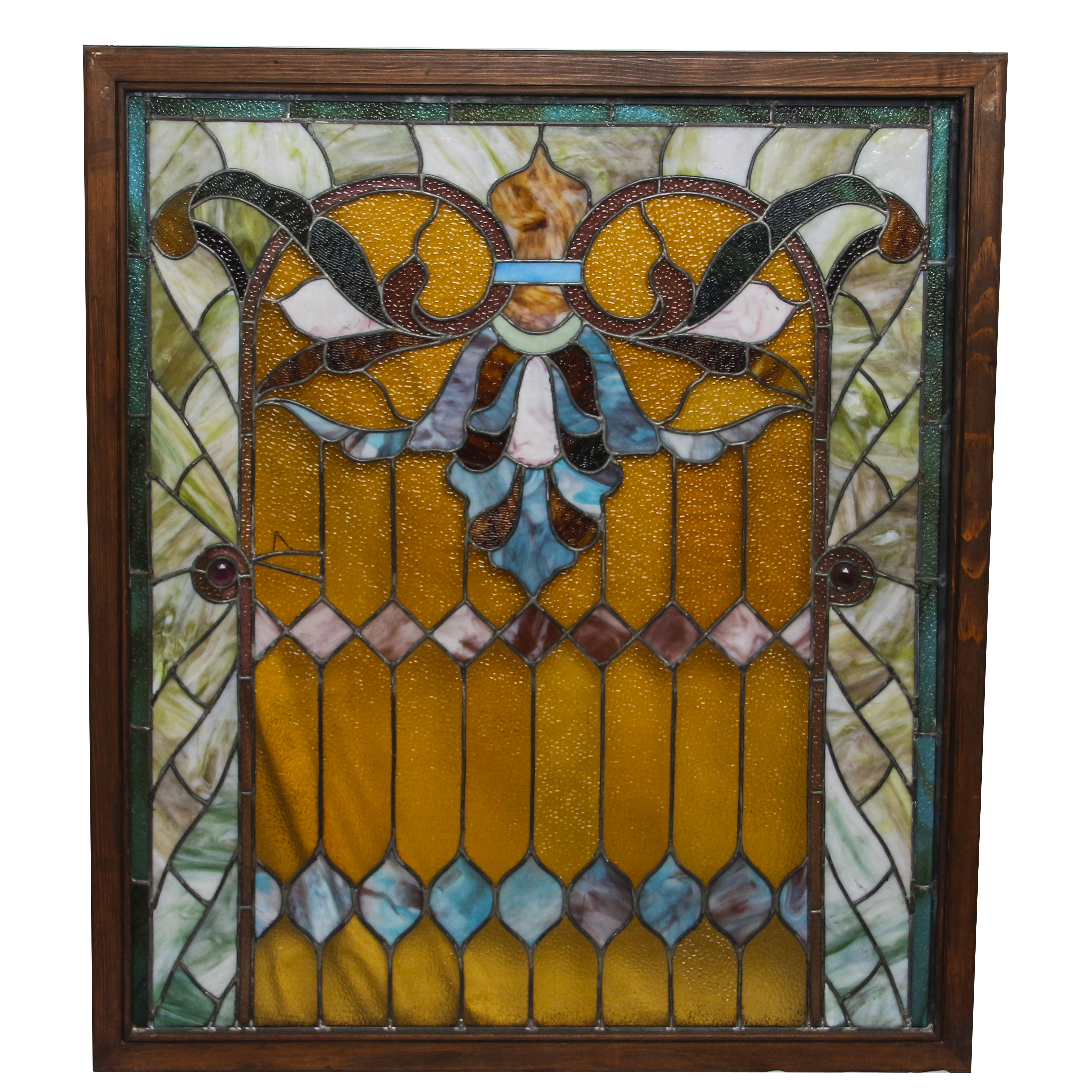 Art Nouveau Style Stained Glass Panel