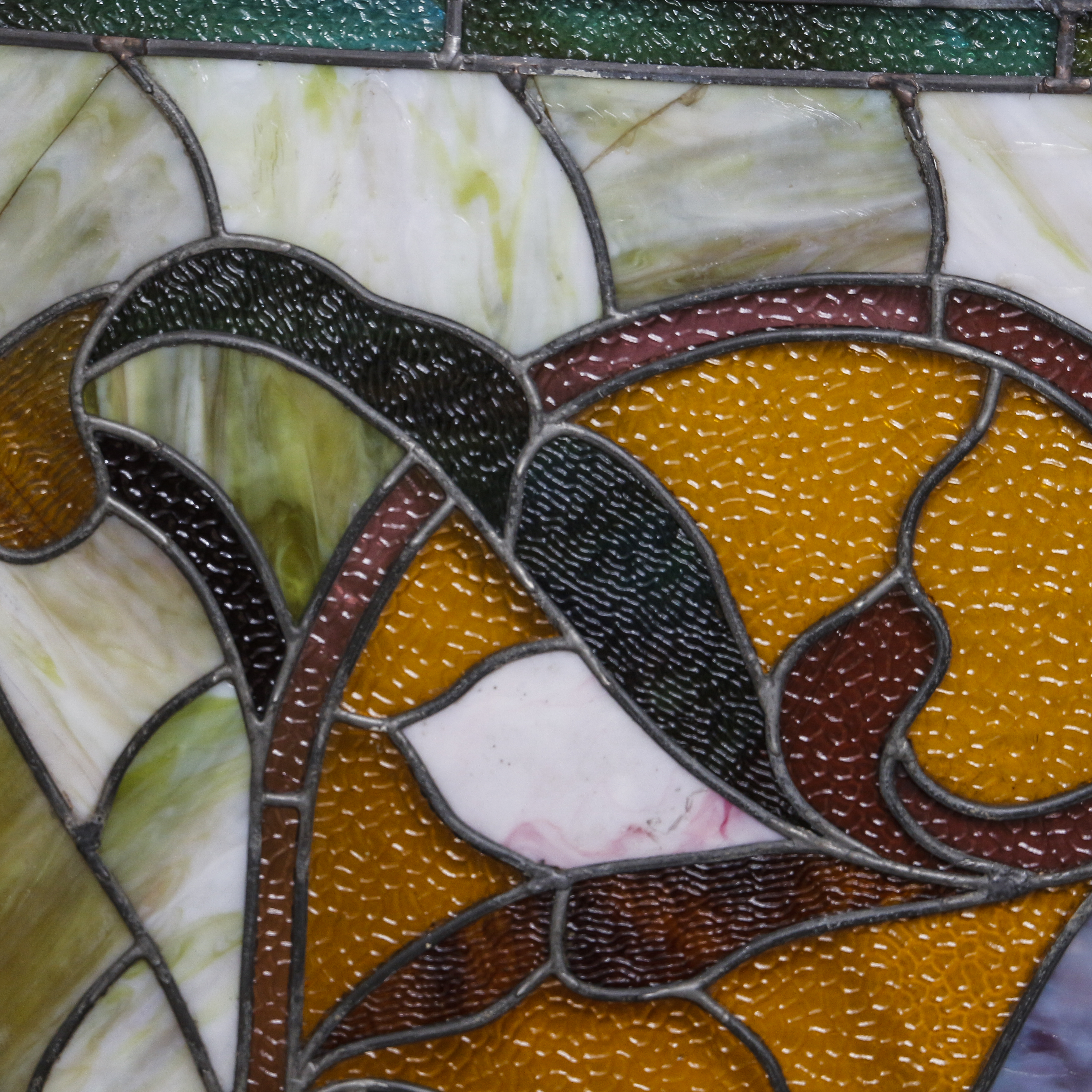 Art Nouveau Style Stained Glass Panel