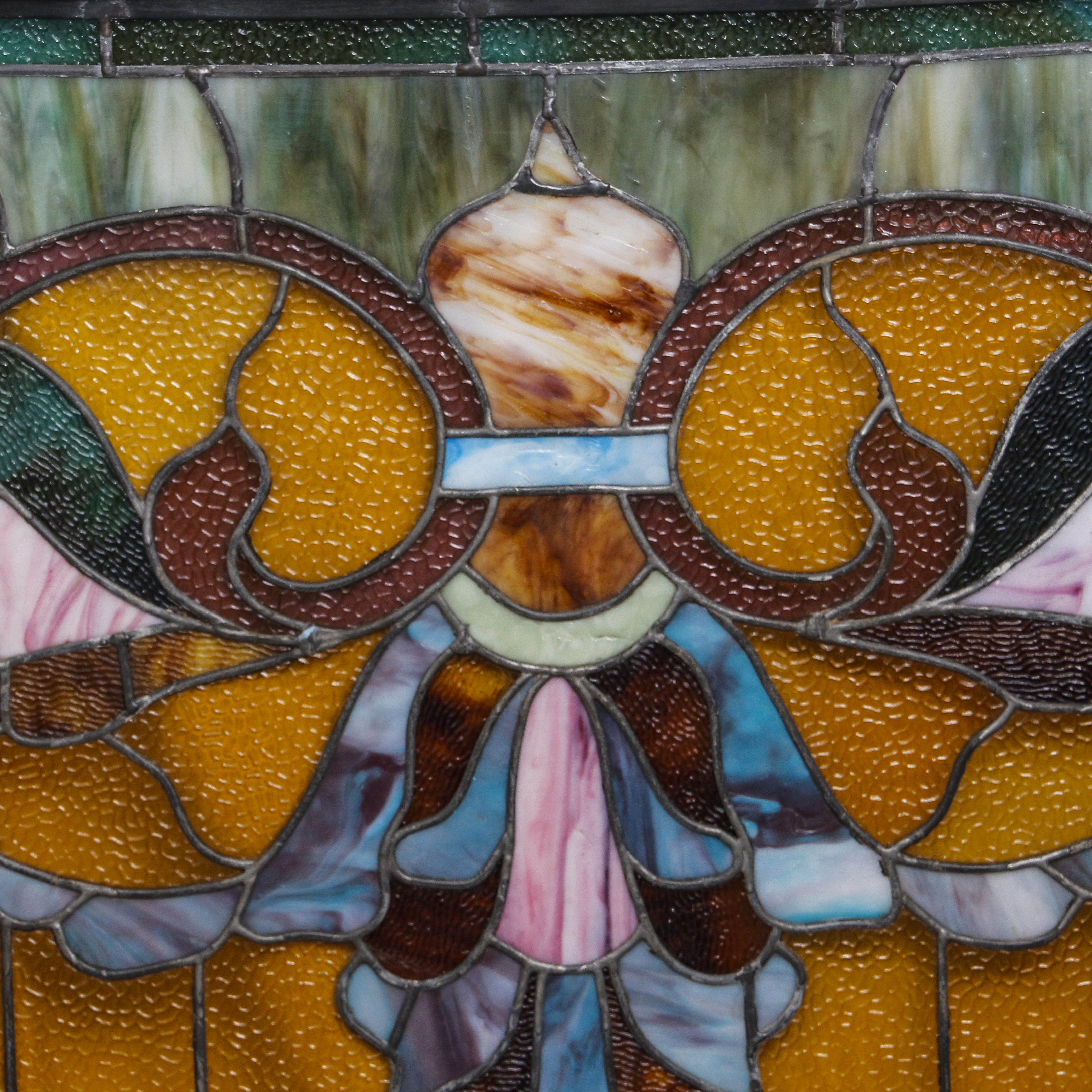 Art Nouveau Style Stained Glass Panel