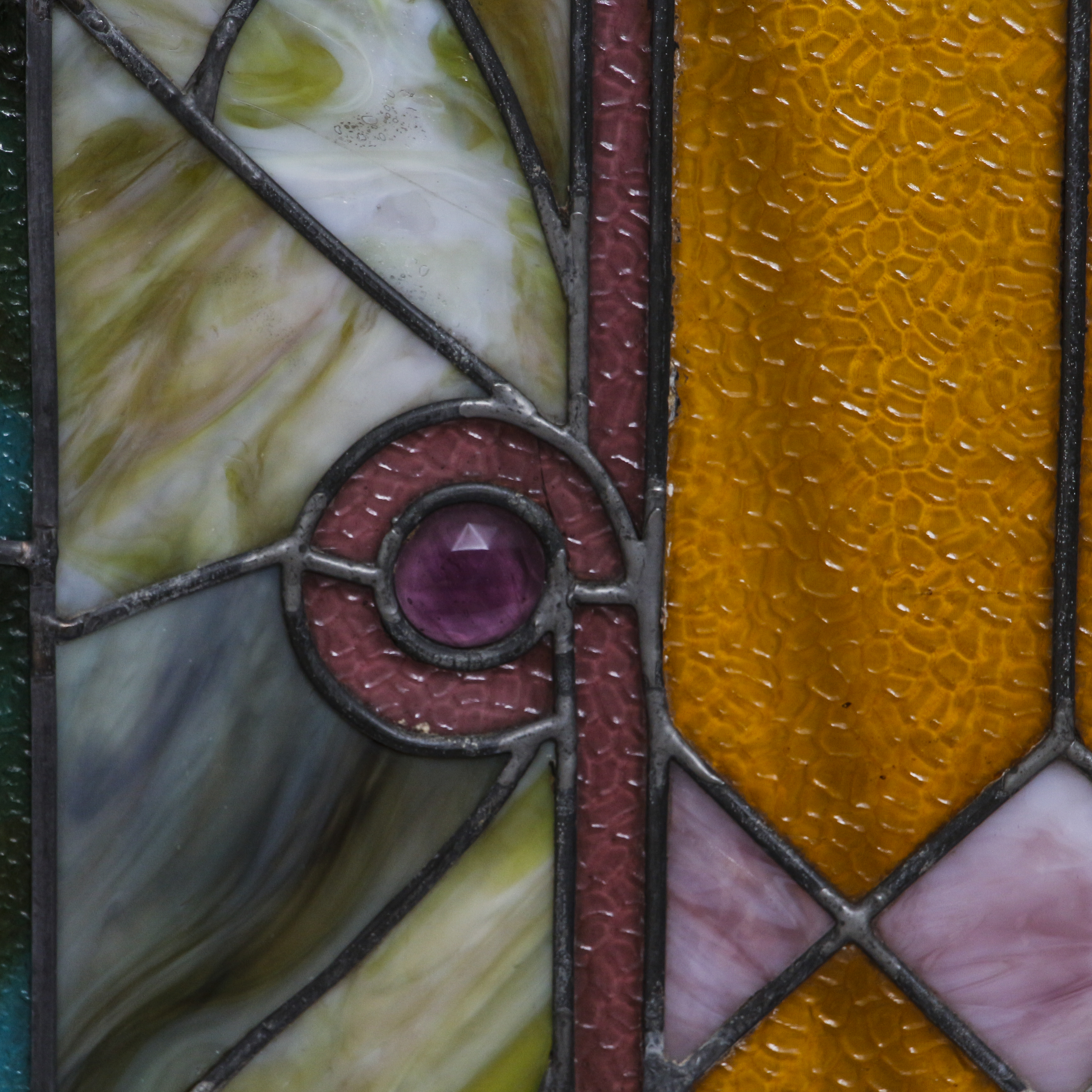 Art Nouveau Style Stained Glass Panel