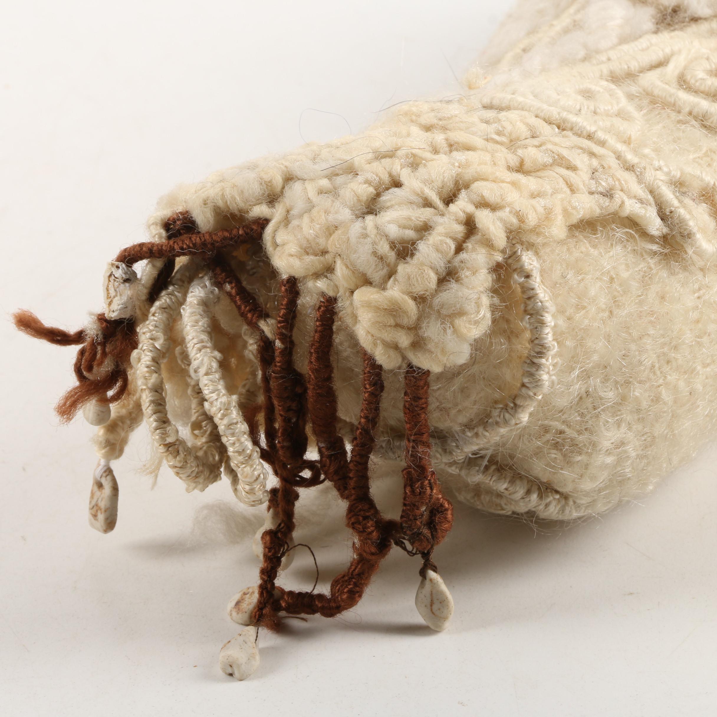 Vintage Handmade Art Doll with Plush Bunny Rabbit