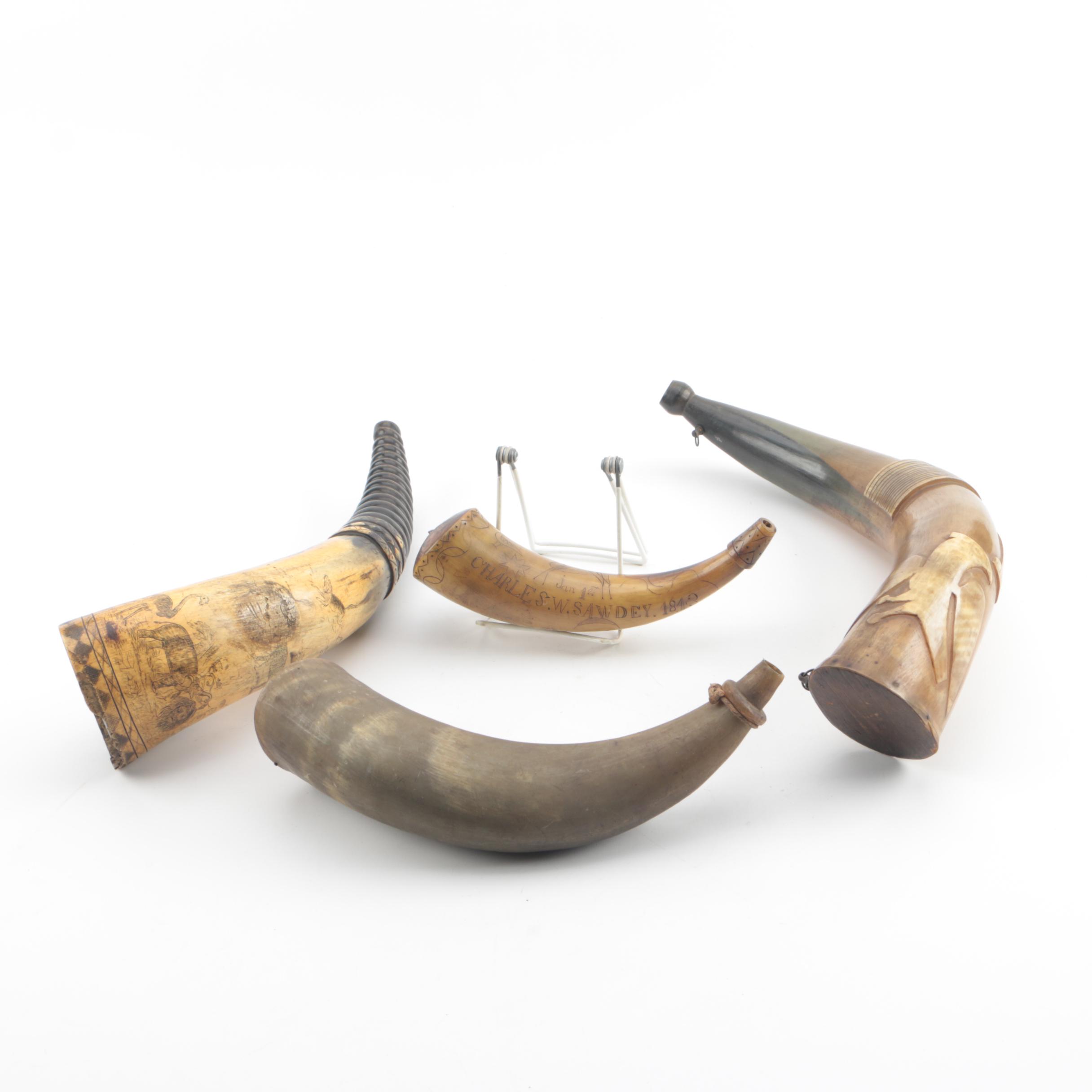 Antique and Vintage Powder Horns