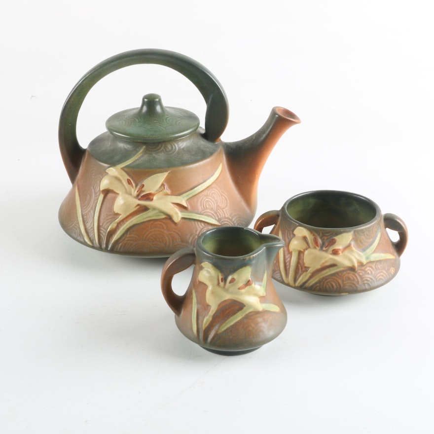 Roseville Pottery "Zephyr Lily" Tea Set