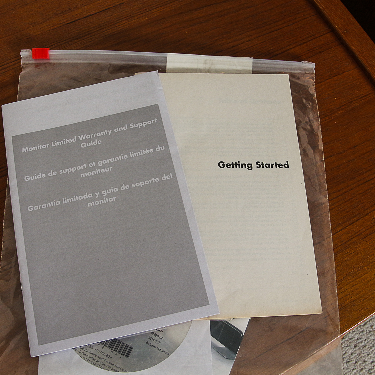 Computer Table with HP Desktop Computer, Monitor, Speakers, and Printer