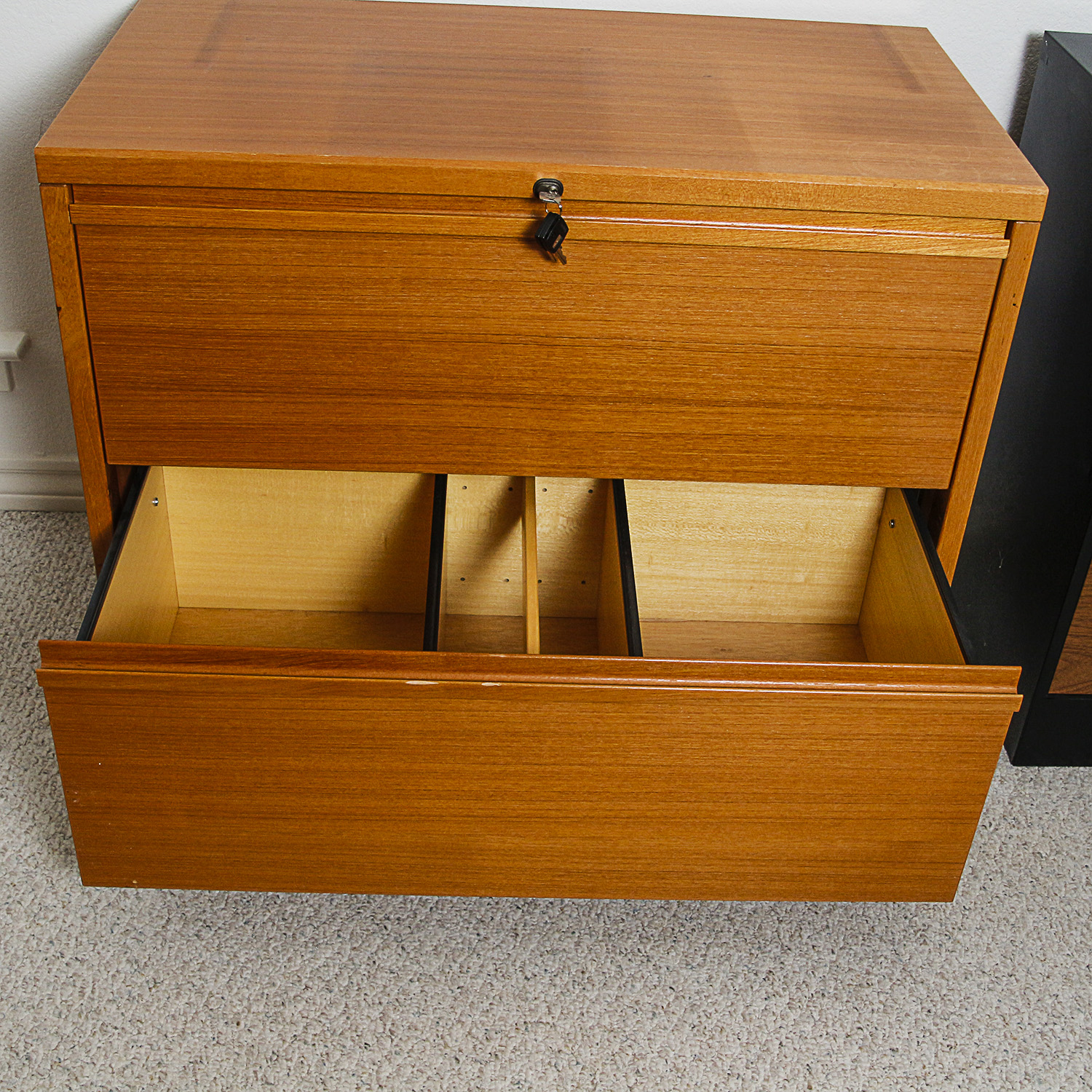 Vintage Danish Modern Teak Two-Drawer File Cabinet by Denka