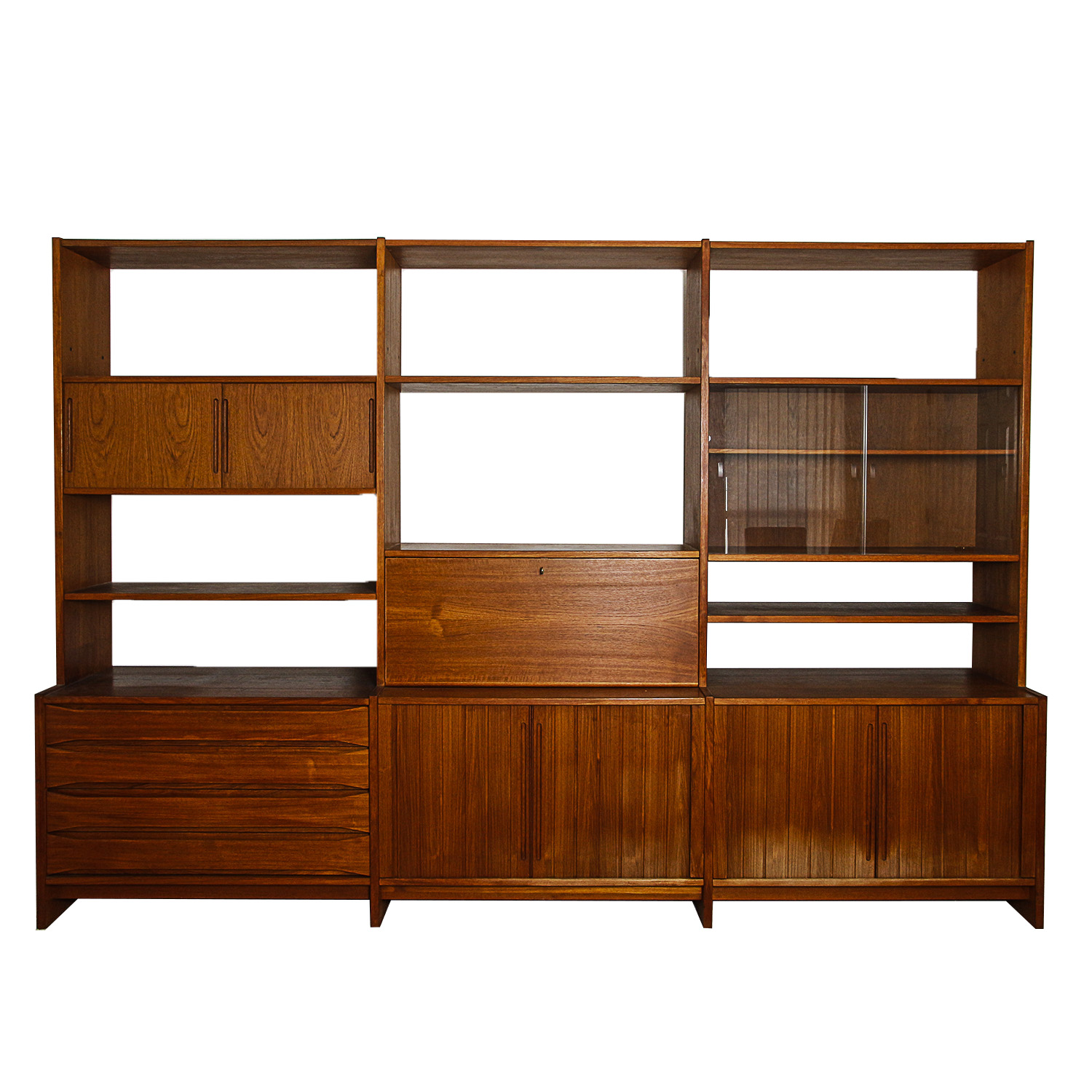 Vintage German Mid Century Modern Teak Shelving Unit