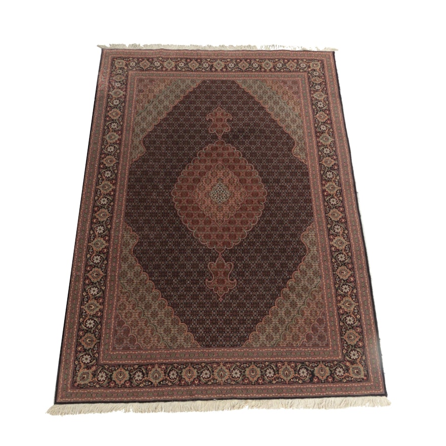 Finely Hand-Knotted Persian Mahi Tabriz Wool Area Rug