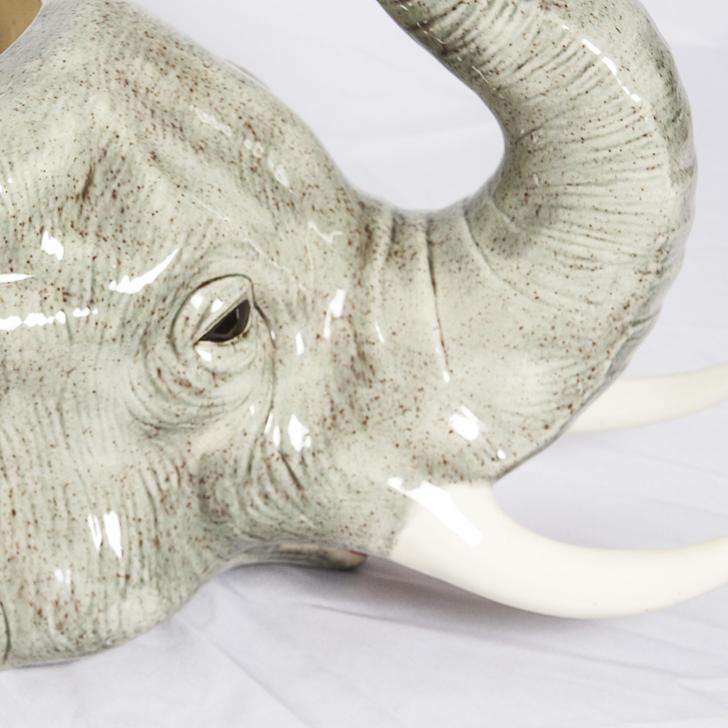 Hand-Painted Signed Animal Head Ceramic Planters