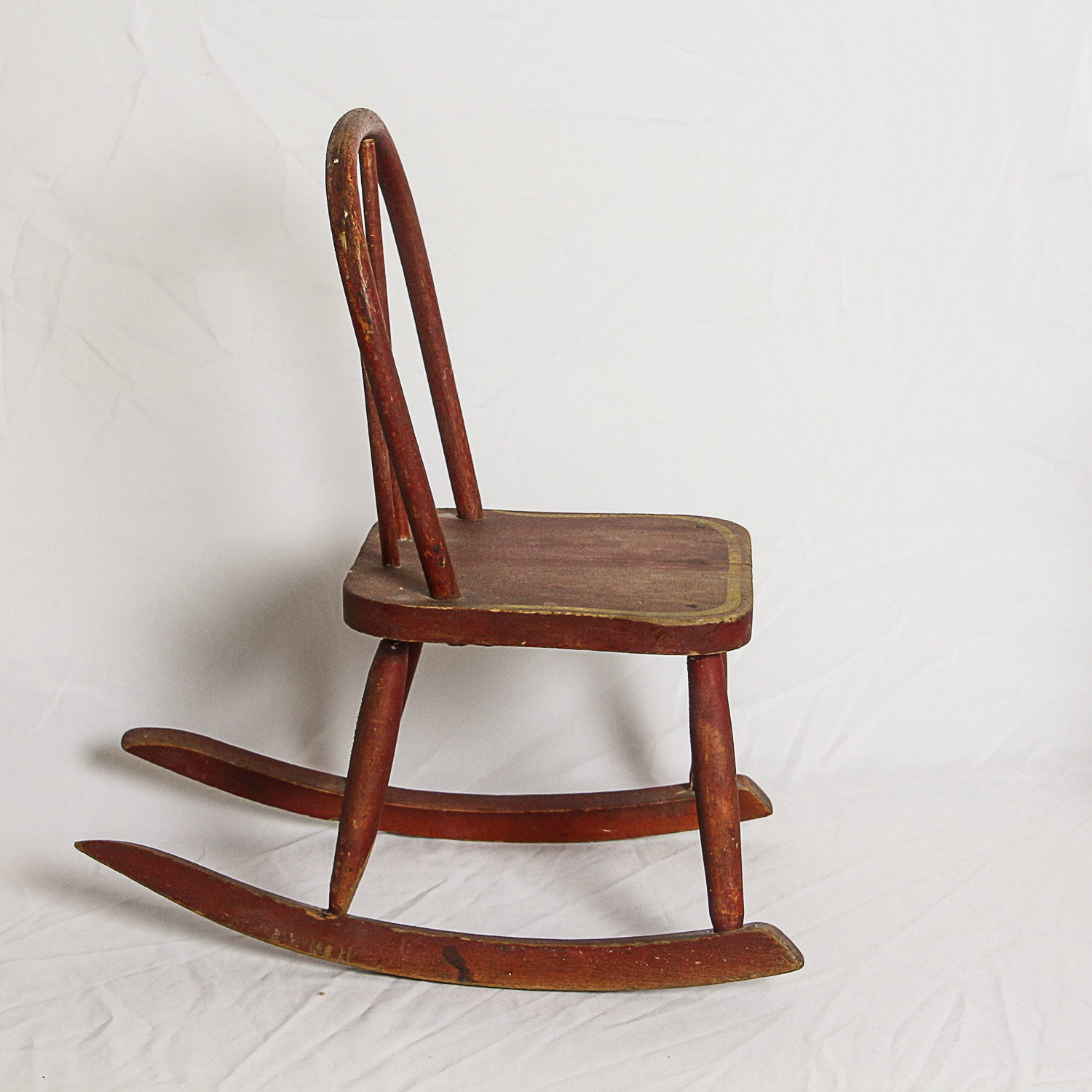 Vintage Windsor Style Children's Side Chair and Miniature Rocking Chair