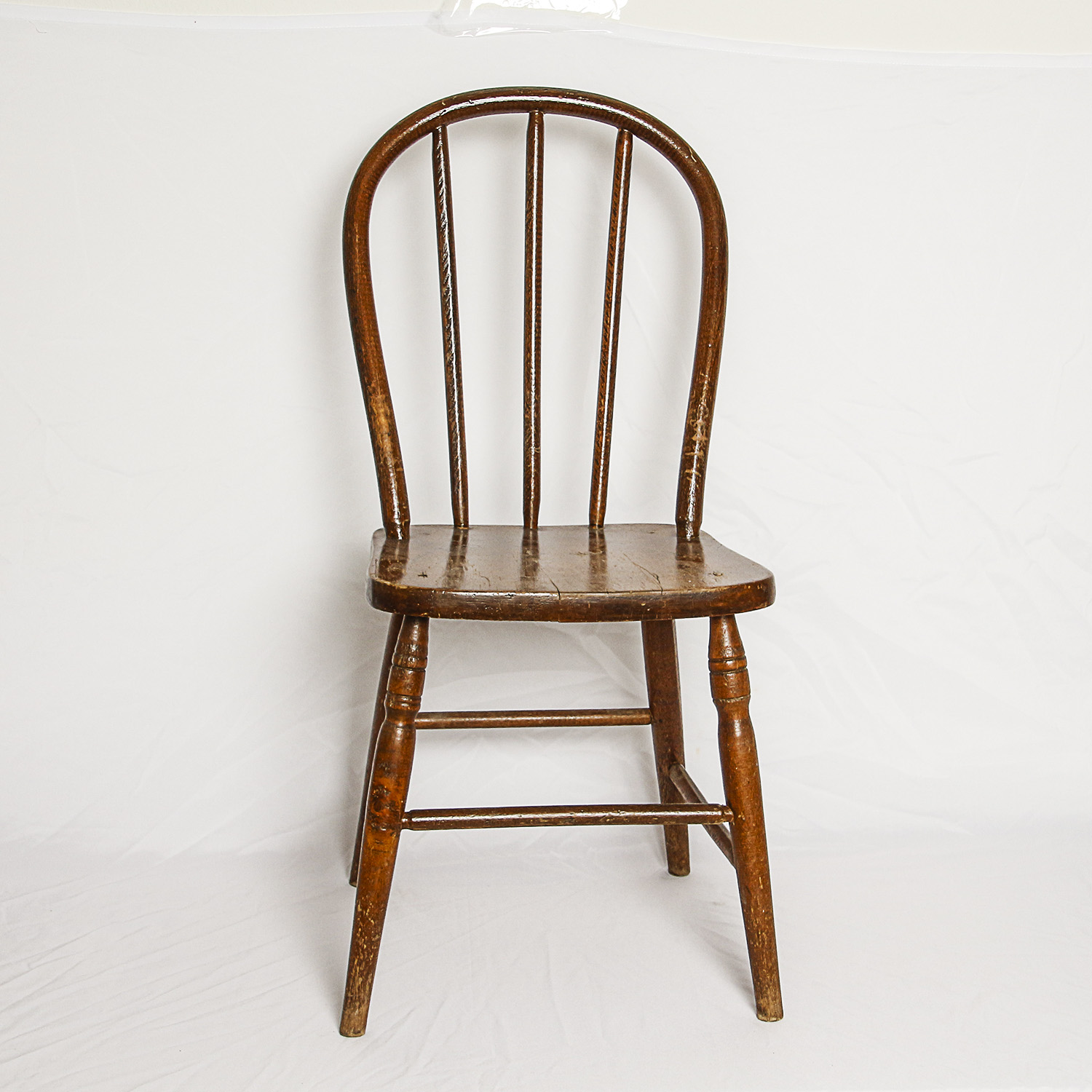 Vintage Windsor Style Children's Side Chair and Miniature Rocking Chair