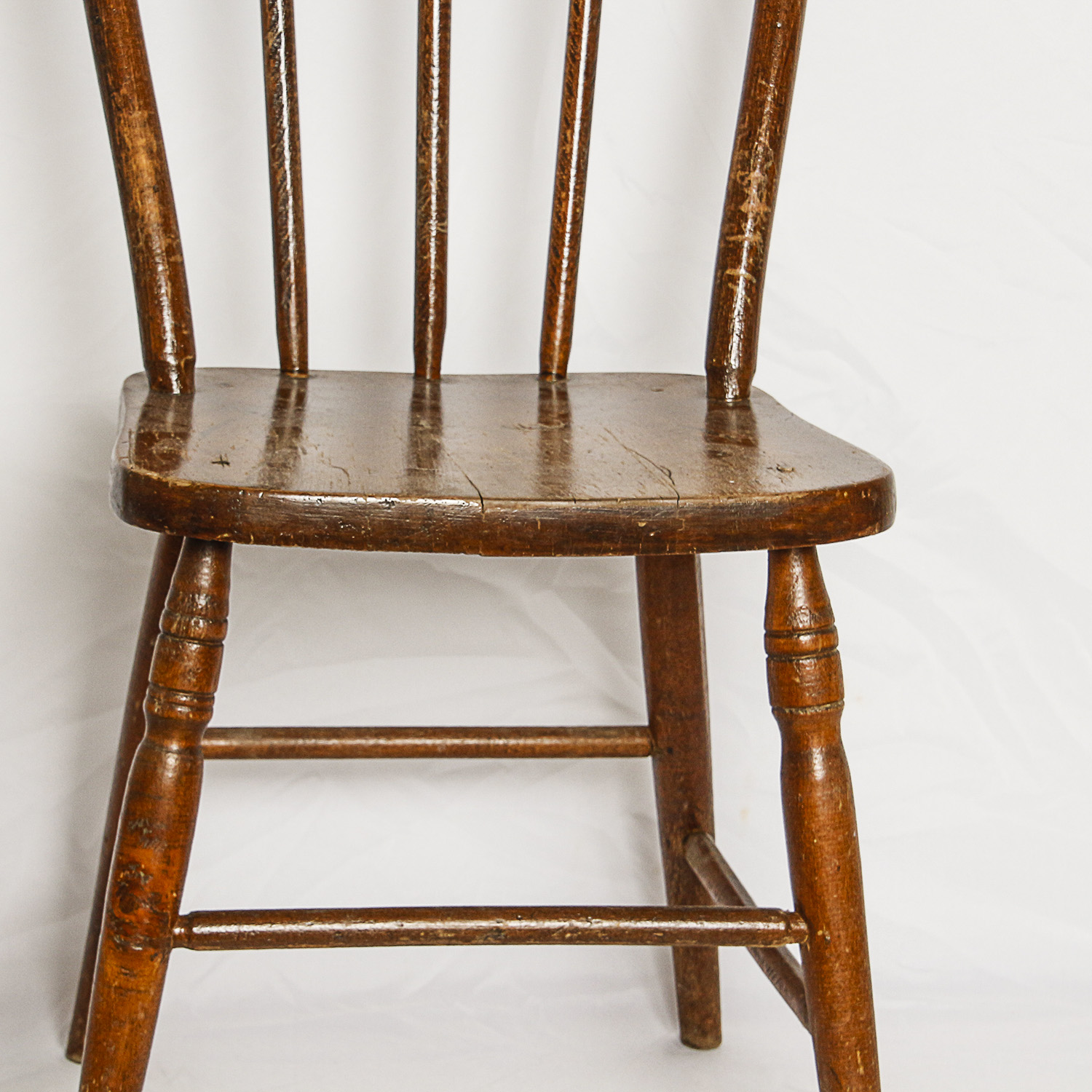 Vintage Windsor Style Children's Side Chair and Miniature Rocking Chair