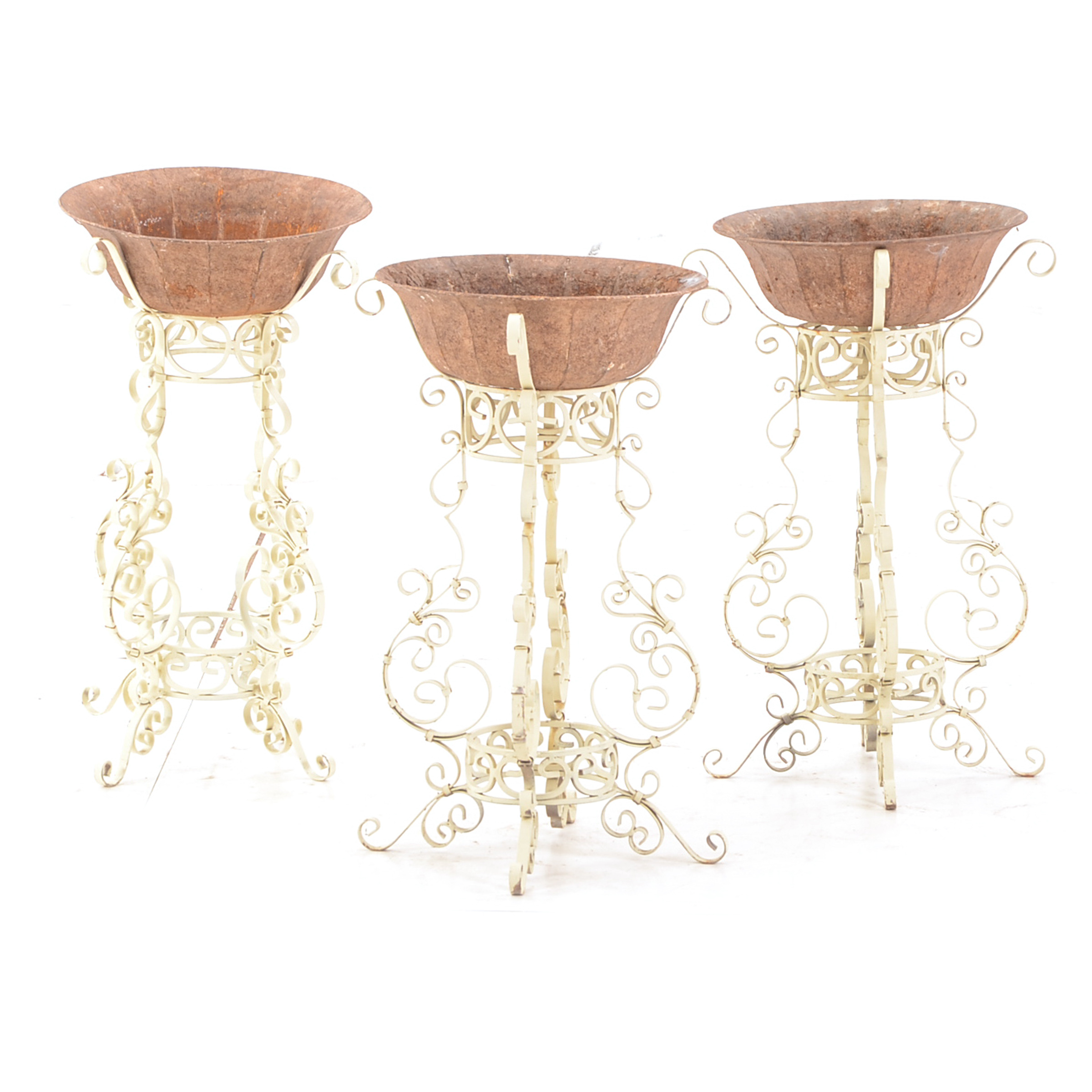 Scrolled  Wrought Iron Planters